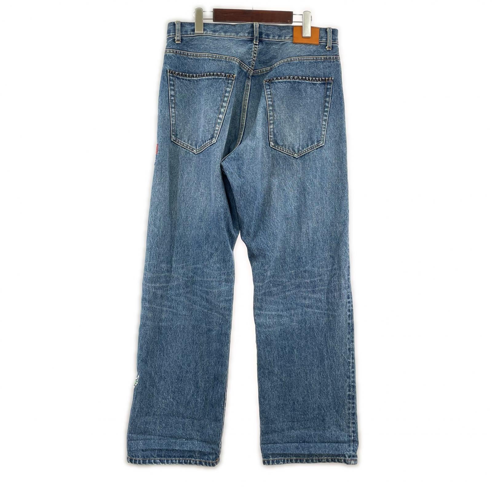 デニムパンツ KHOKI Hand-Embroidered Denim Pants 2 ネイビー