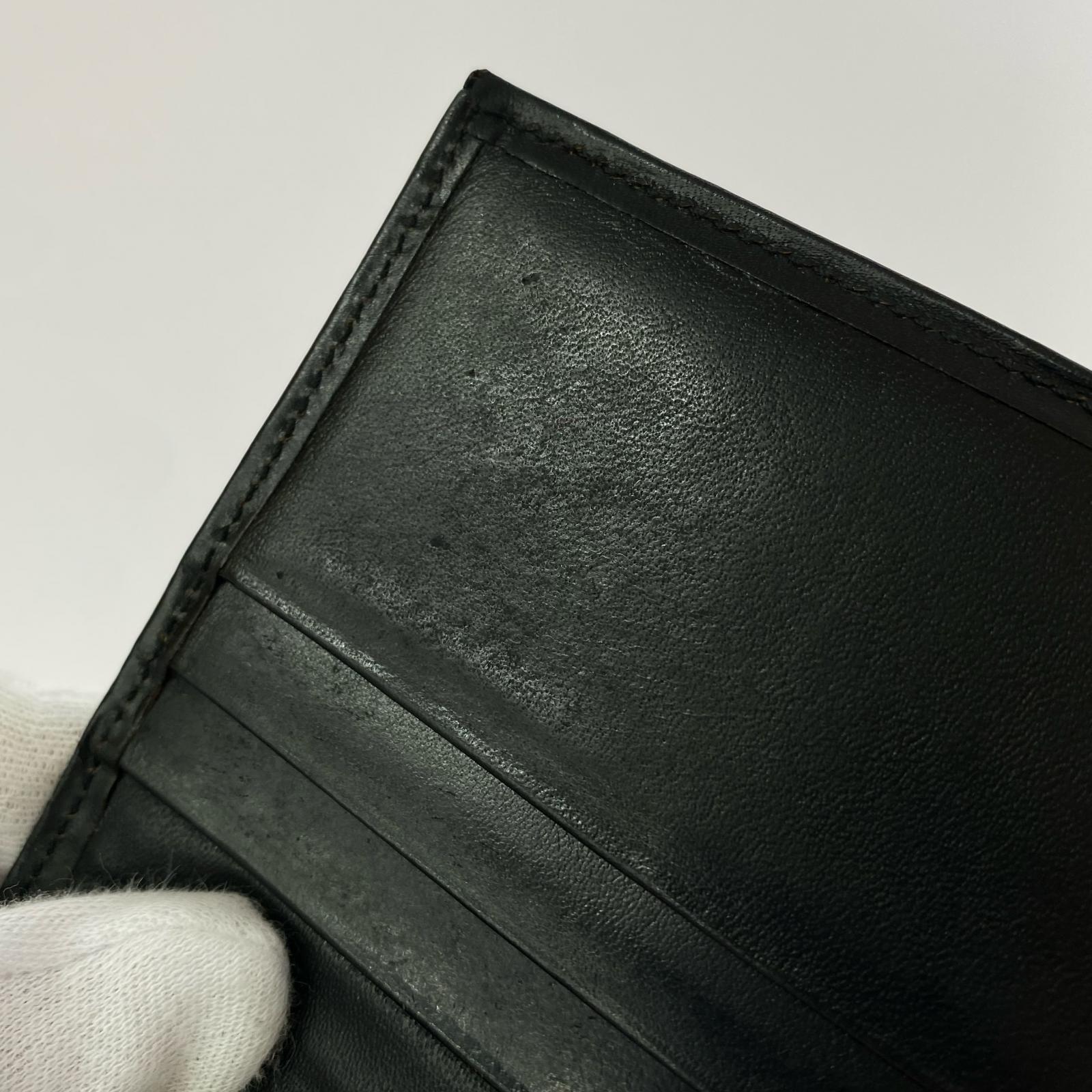 長財布 レザー二つ折り長財布 黒 ブラック