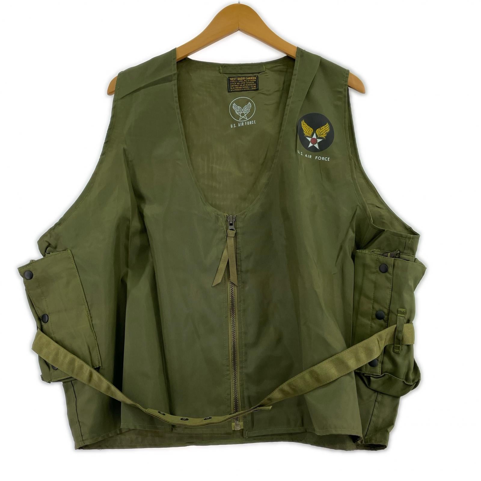 ジャケット us air force RADIO VEST グリーン