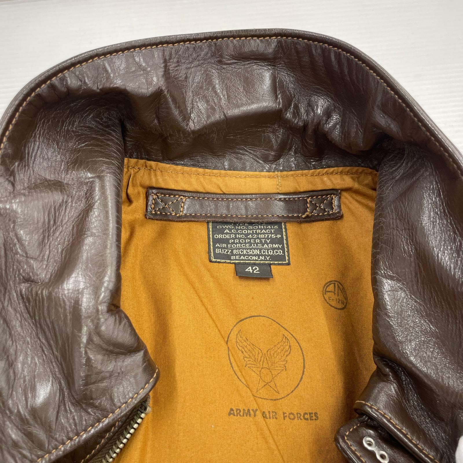 ジャケット A-2 Horse Hide GIL ELVGREN COLLECTION 42 ブラウン