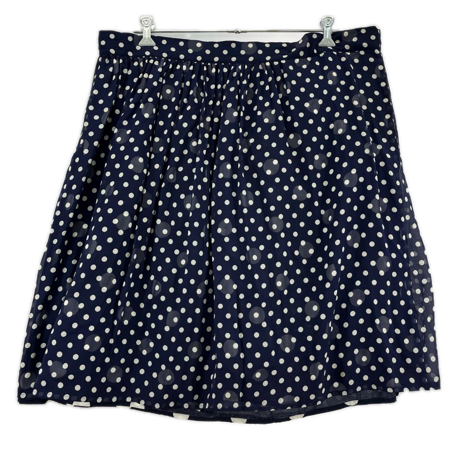 ロングスカート slik polka dot skirt (S) S ネイビー