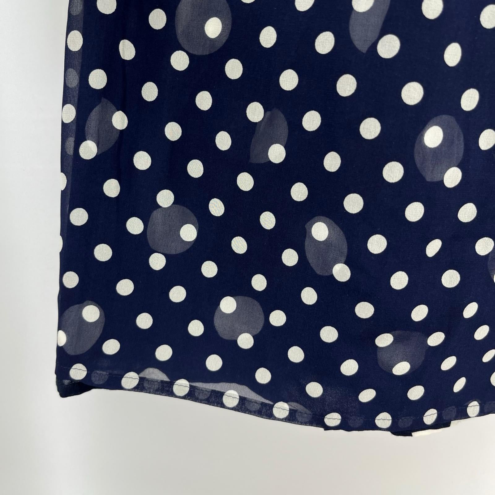 ロングスカート slik polka dot skirt (S) S ネイビー