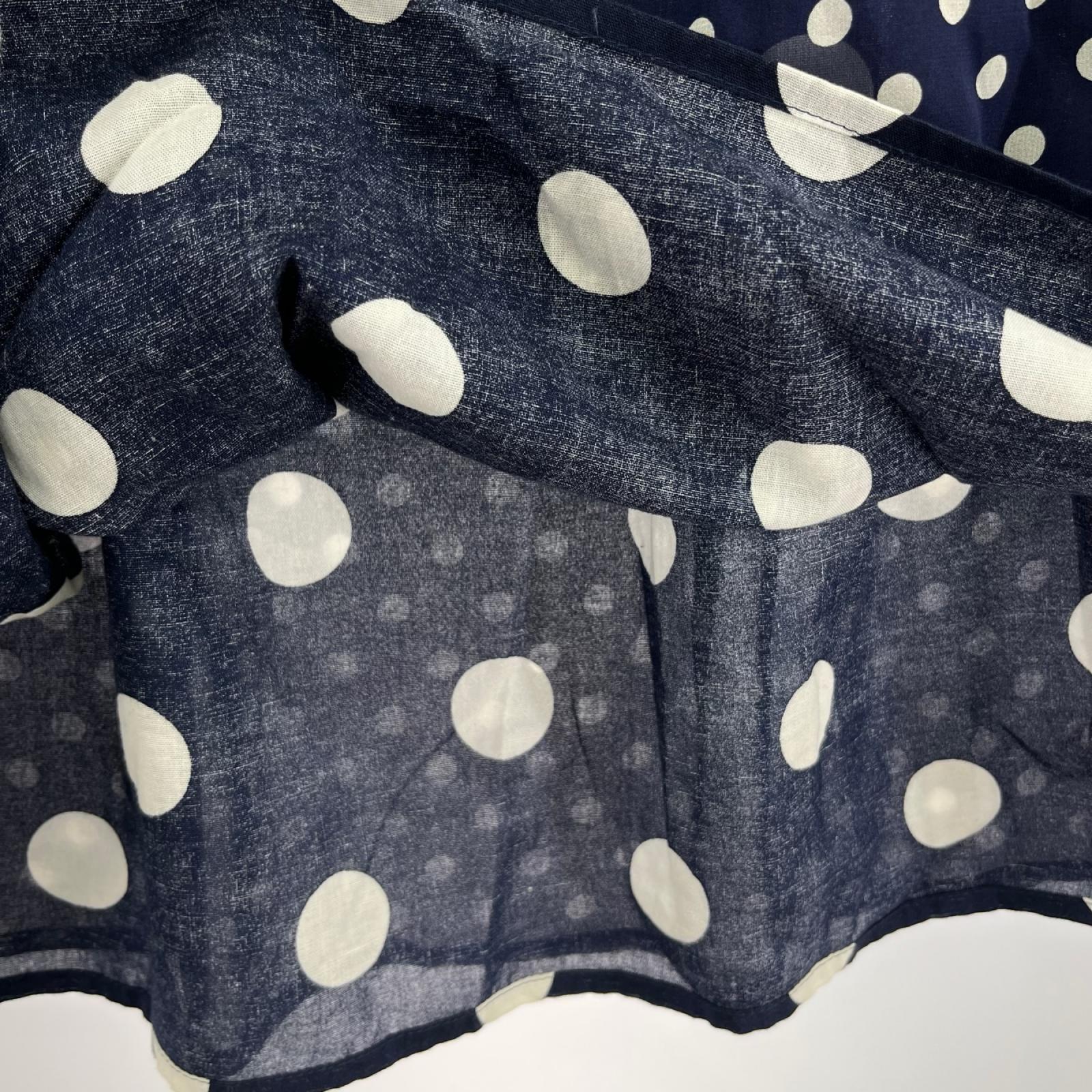 ロングスカート slik polka dot skirt (S) S ネイビー