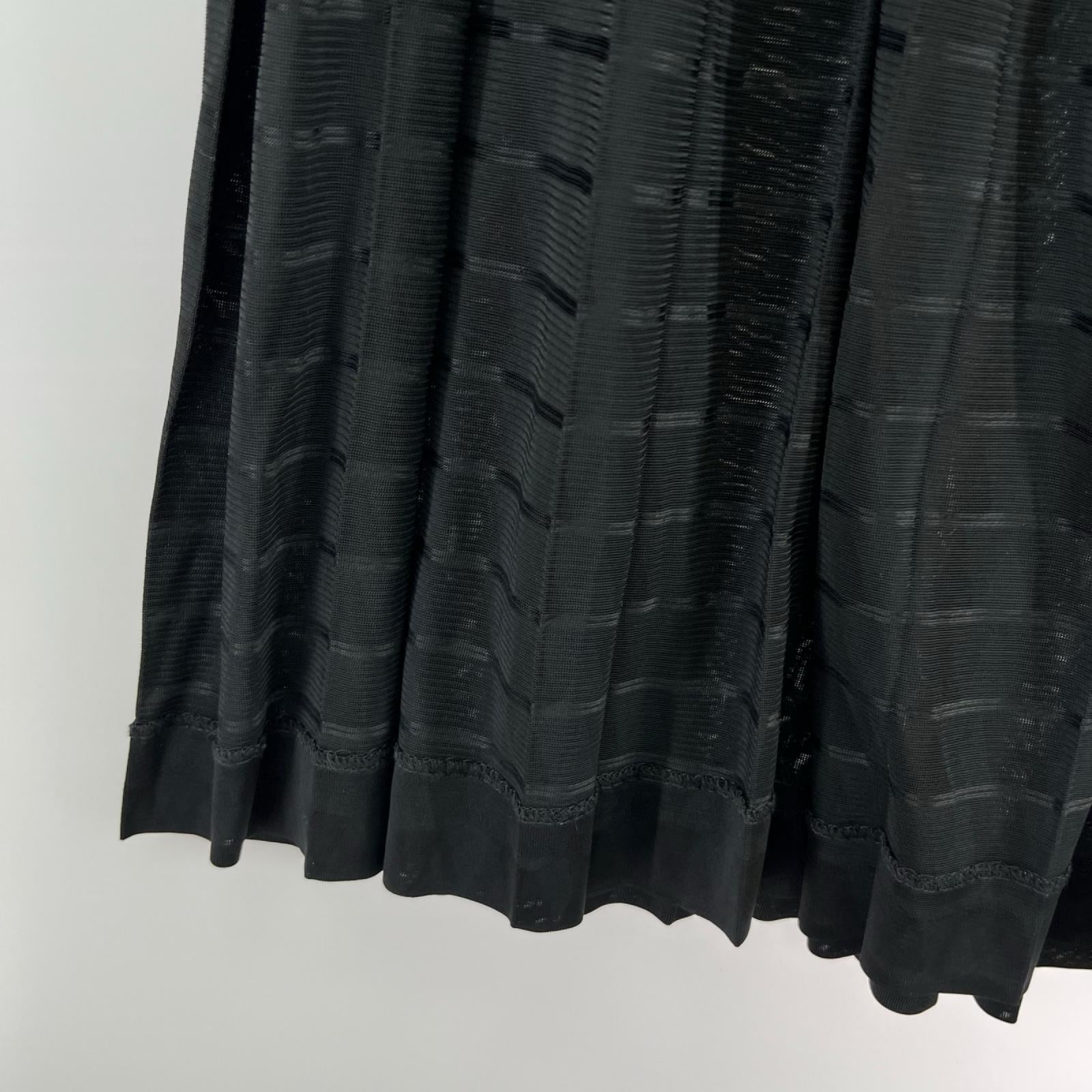 ロングスカート Acetate Pleat Drape Skirt 黒 (3) 3 ブラック