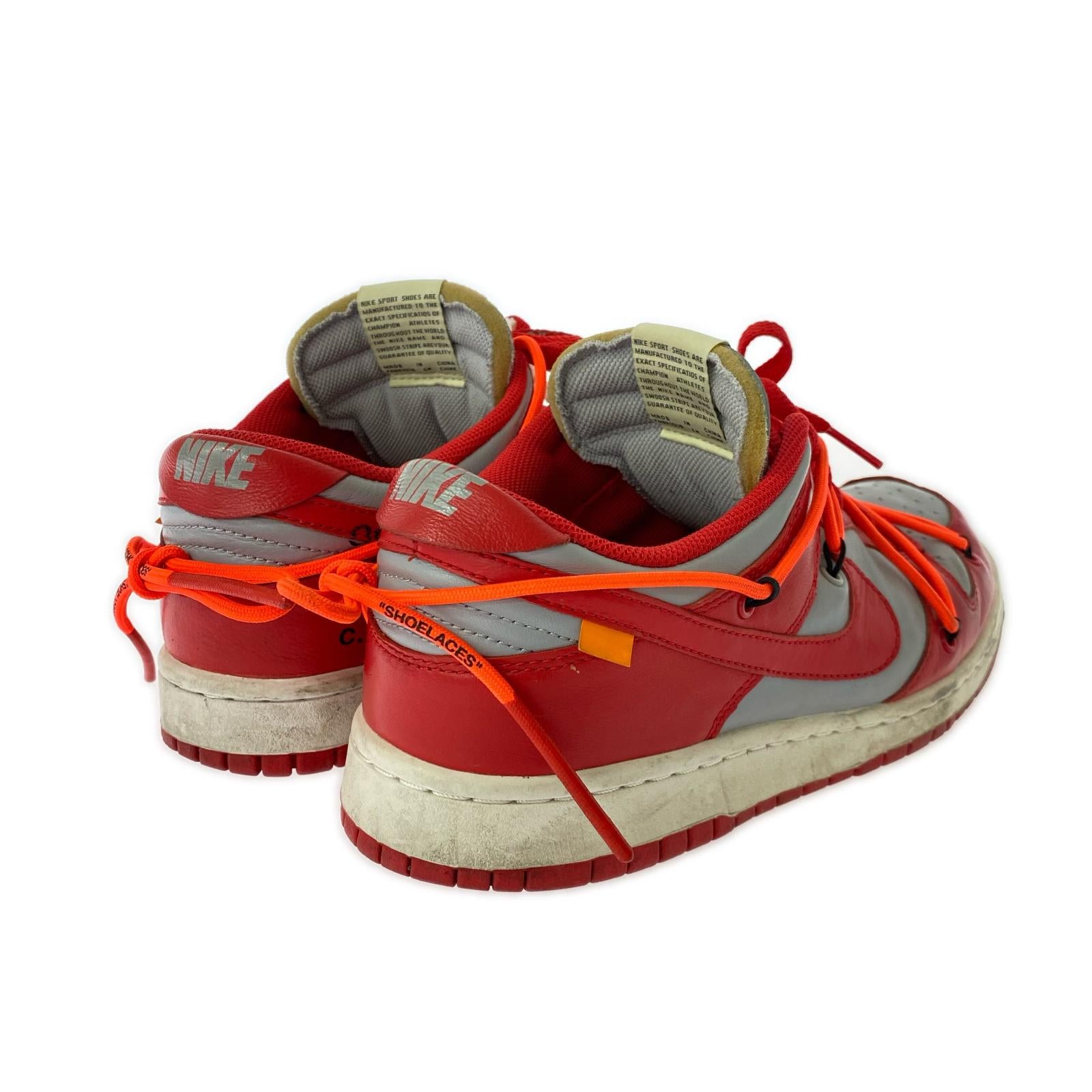 スニーカー NIKE×Off-White Dunk Low University Red 使用感有 CT0856-600 (27.5) 27.5cm (US9 1/2 UK9 EU45) レッド