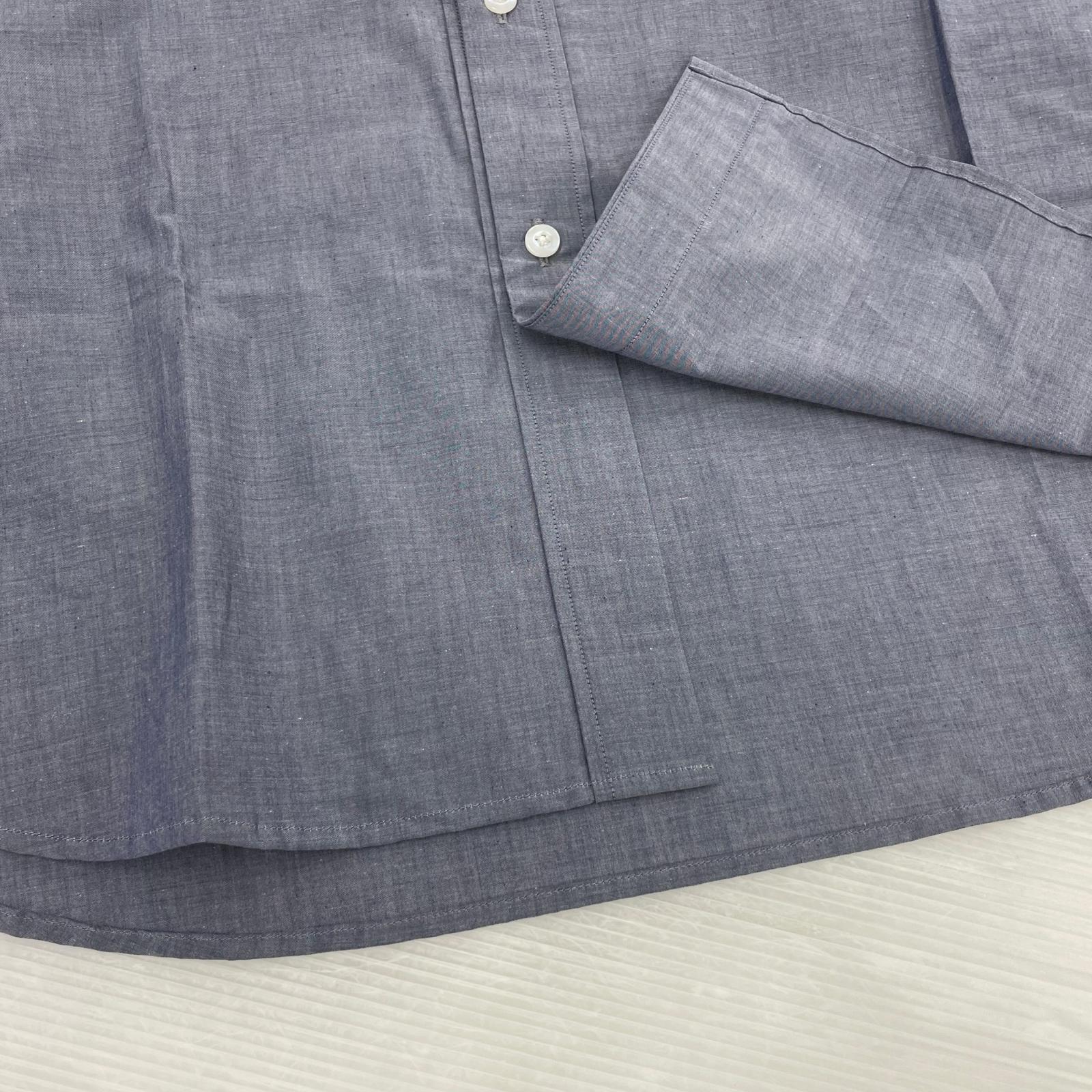長袖シャツ MARINE × ACANTHUS オーバーサイズカラーシャツ 青 ブルー