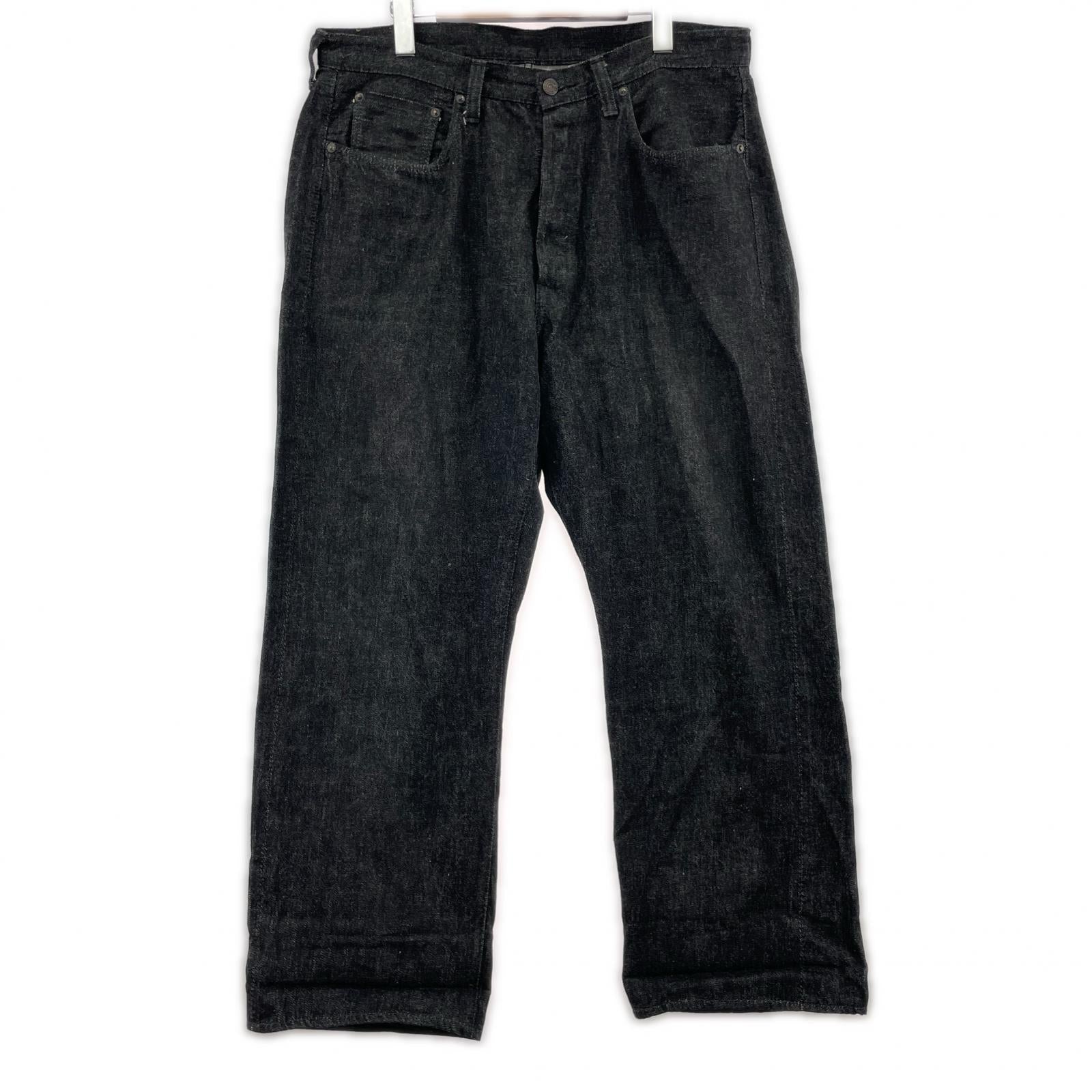 デニムパンツ FULLCOUNT 0105BKSS Wide Black Selvedge Denim 35 ブラック