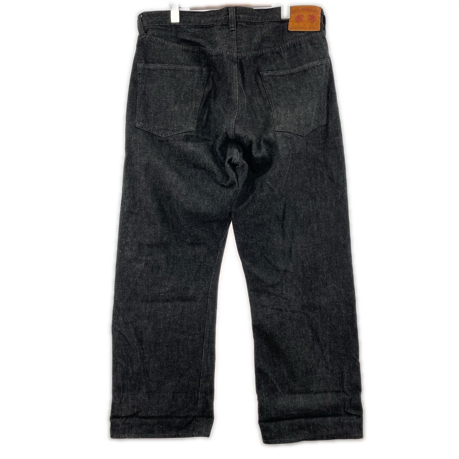 デニムパンツ FULLCOUNT 0105BKSS Wide Black Selvedge Denim 35 ブラック