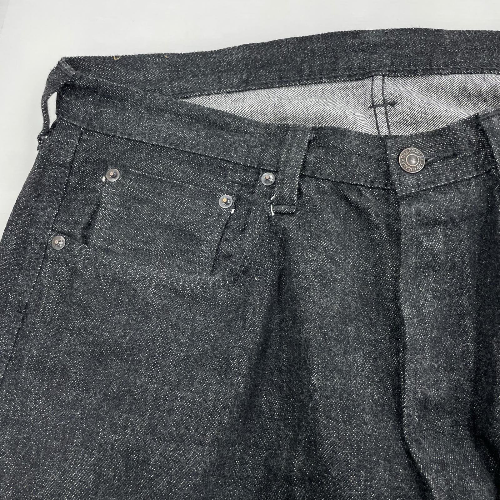 デニムパンツ FULLCOUNT 0105BKSS Wide Black Selvedge Denim 35 ブラック