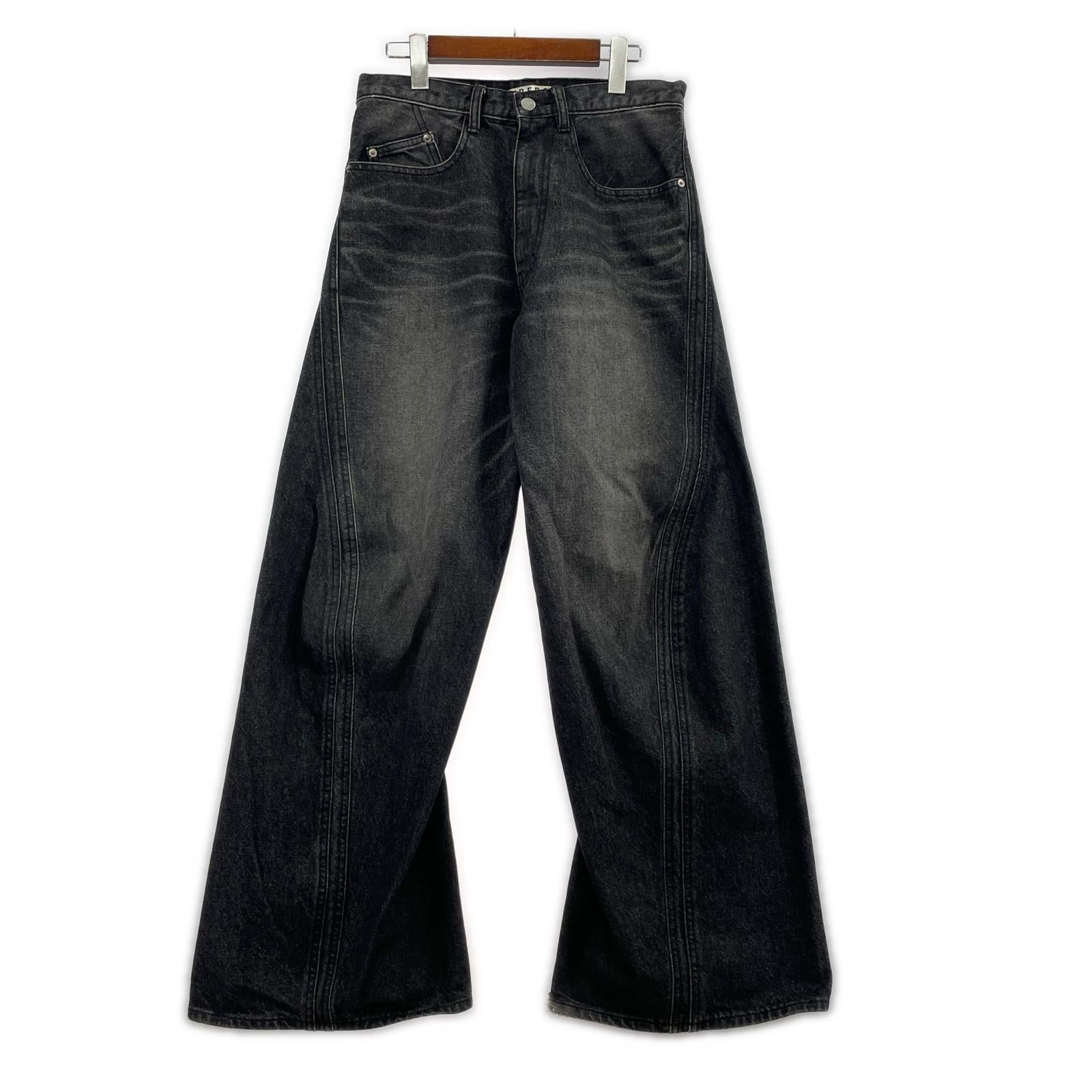 デニムパンツ NVRFRGT 3D TWISTED WIDE LEG JEENS 1 ブラック
