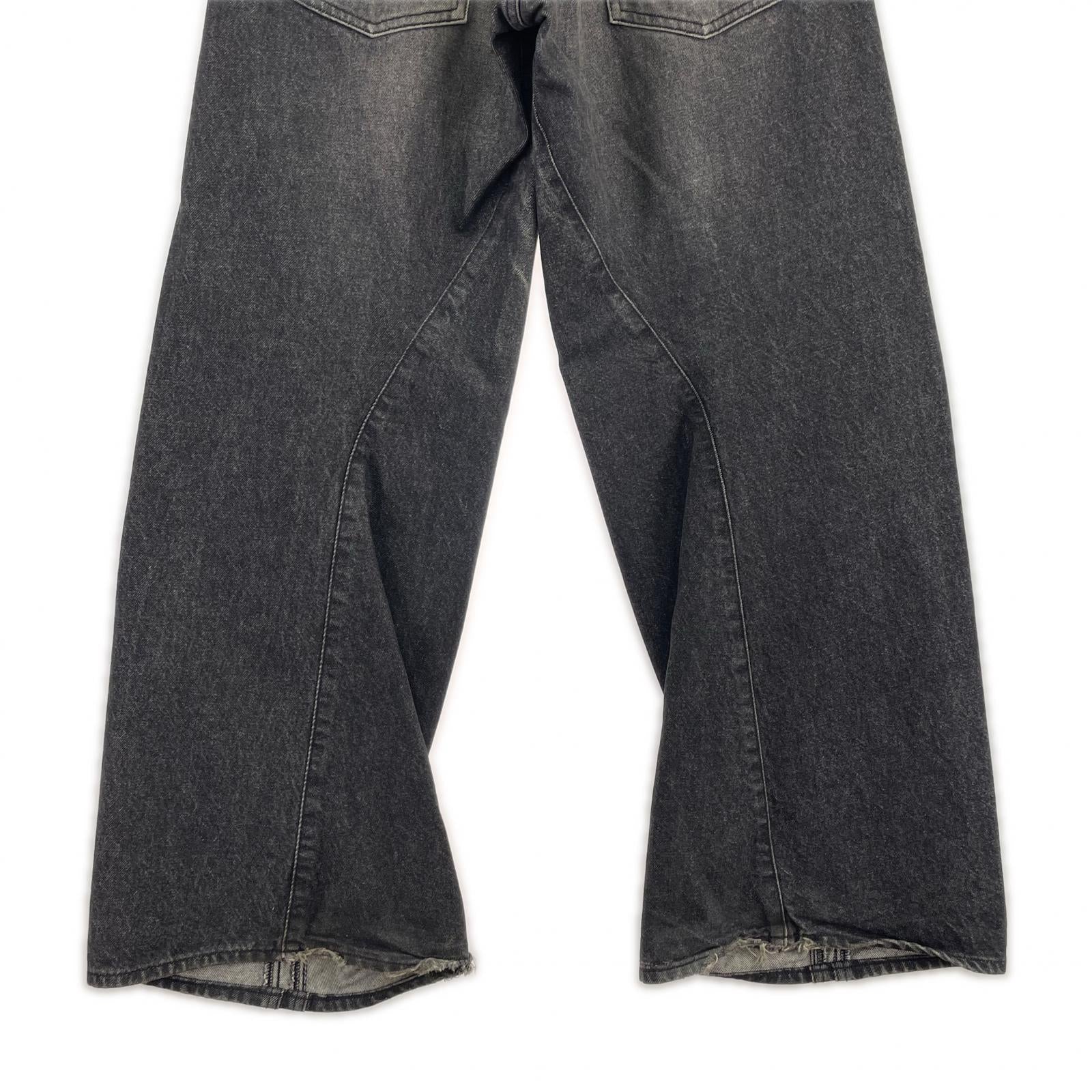 デニムパンツ NVRFRGT 3D TWISTED WIDE LEG JEENS 1 ブラック