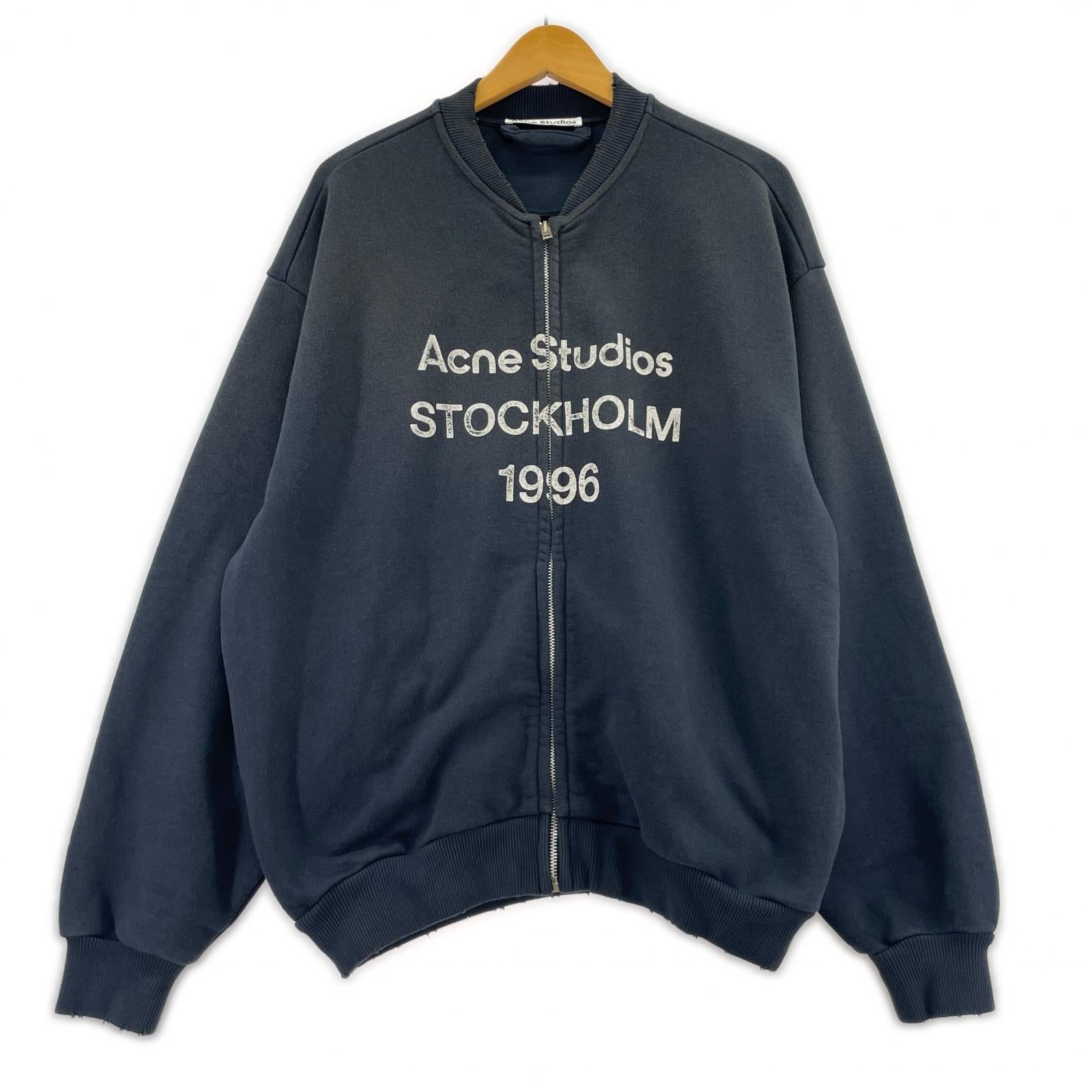 スウェット Acne Studios 25SS LOGO ZIP SWEATER S ネイビー
