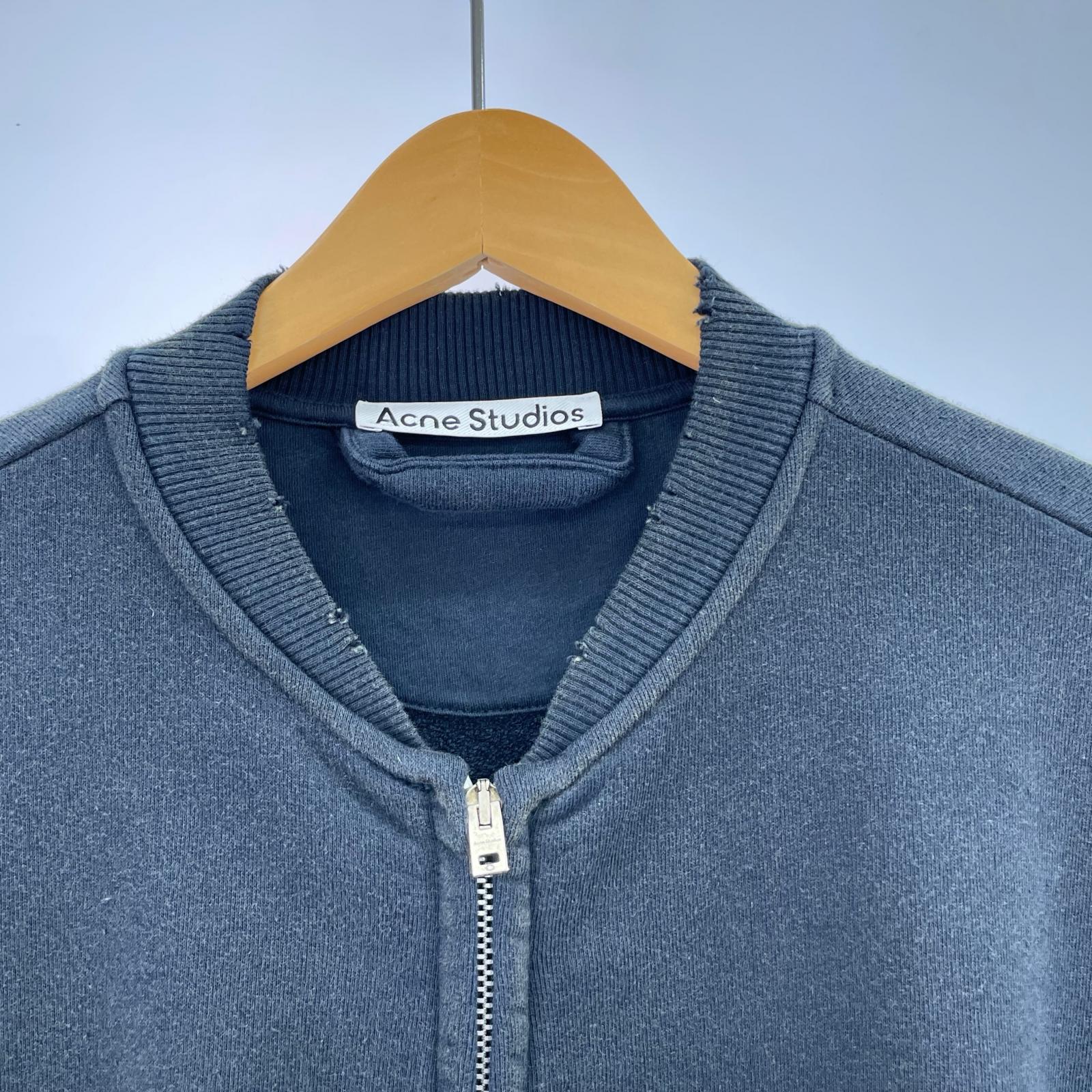 スウェット Acne Studios 25SS LOGO ZIP SWEATER S ネイビー
