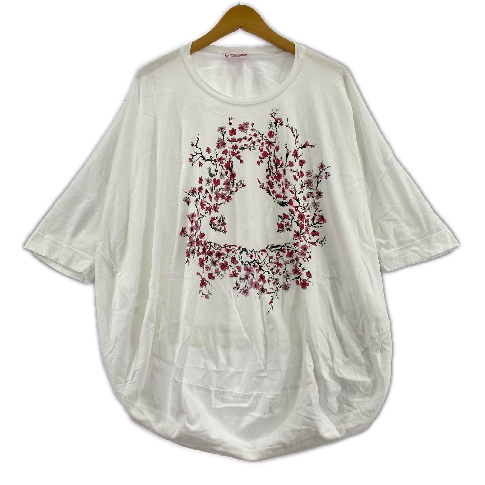 半袖Ｔシャツ 花柄 白 (2) 2 ホワイト