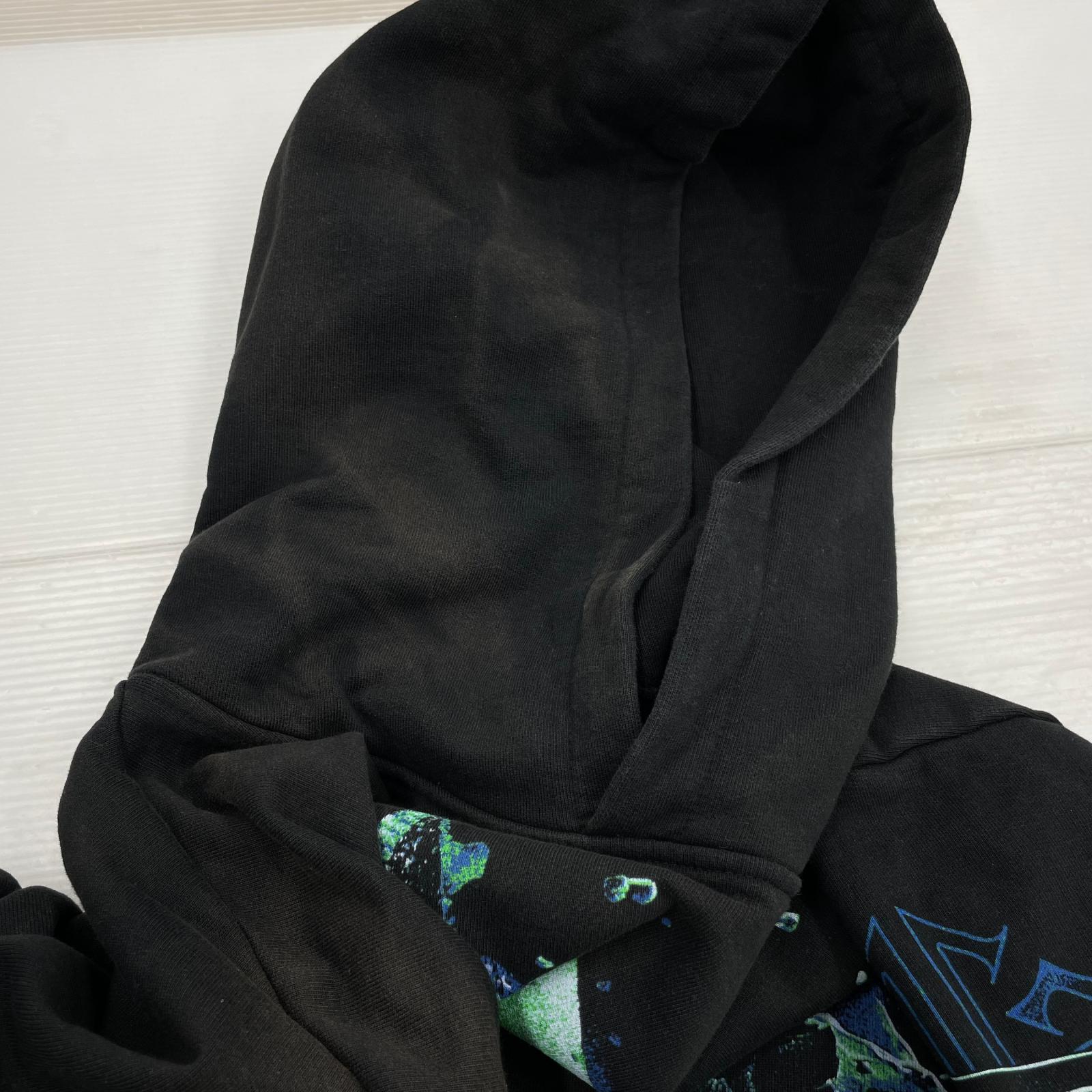 パーカー GUAPI グラフィックプリントパーカー M 黒 M ブラック