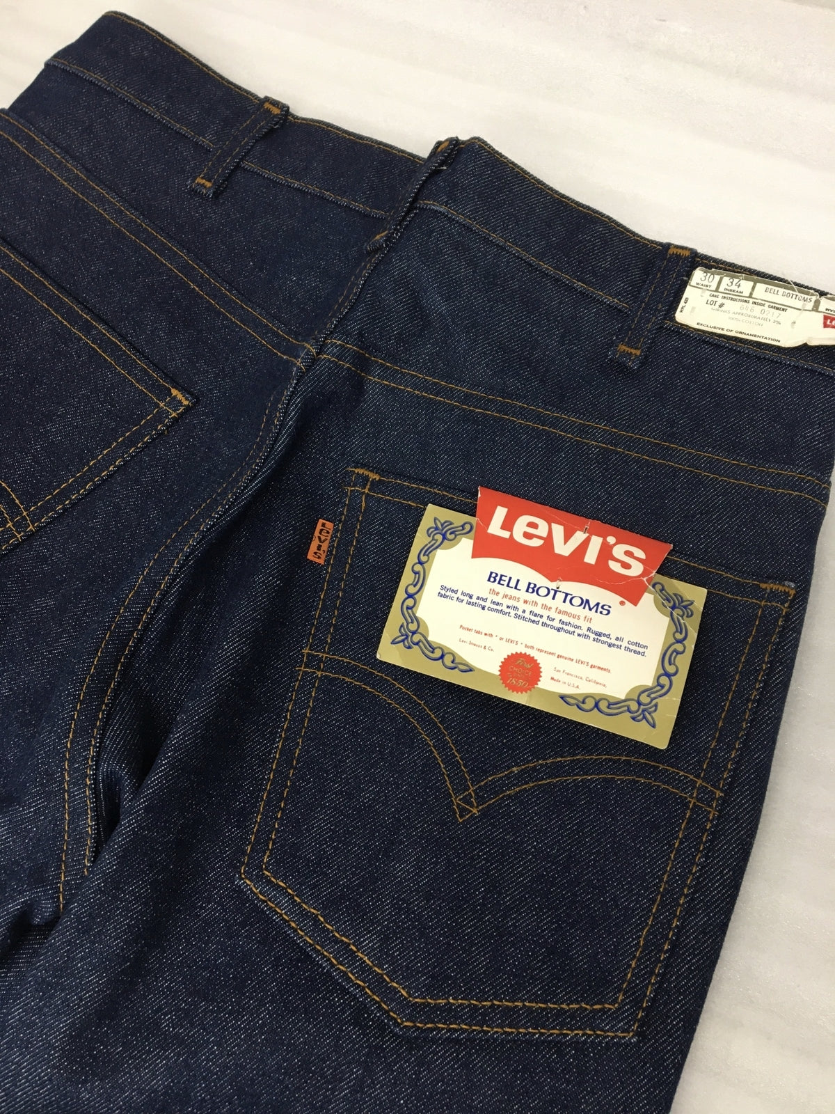 デニムパンツ 70s 646-0217 30×34 デッドストック フラッシャー付き