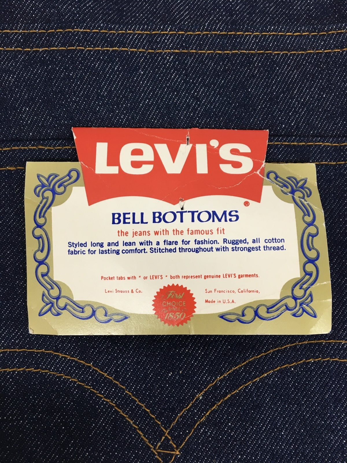 デニムパンツ 70s 646-0217 30×34 デッドストック フラッシャー付き