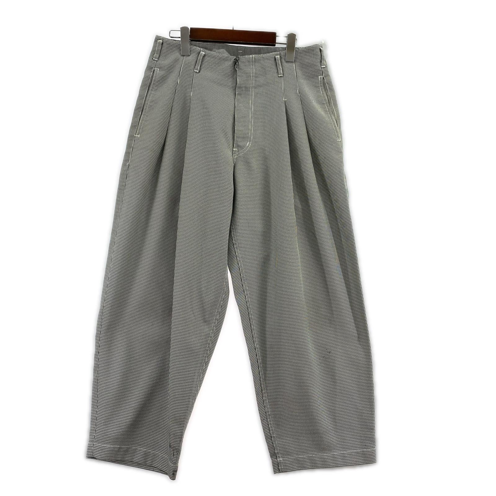 パンツ COMME des GARCONS HOMME PLUS 千鳥柄ワイドスラックス M グレー M グレー