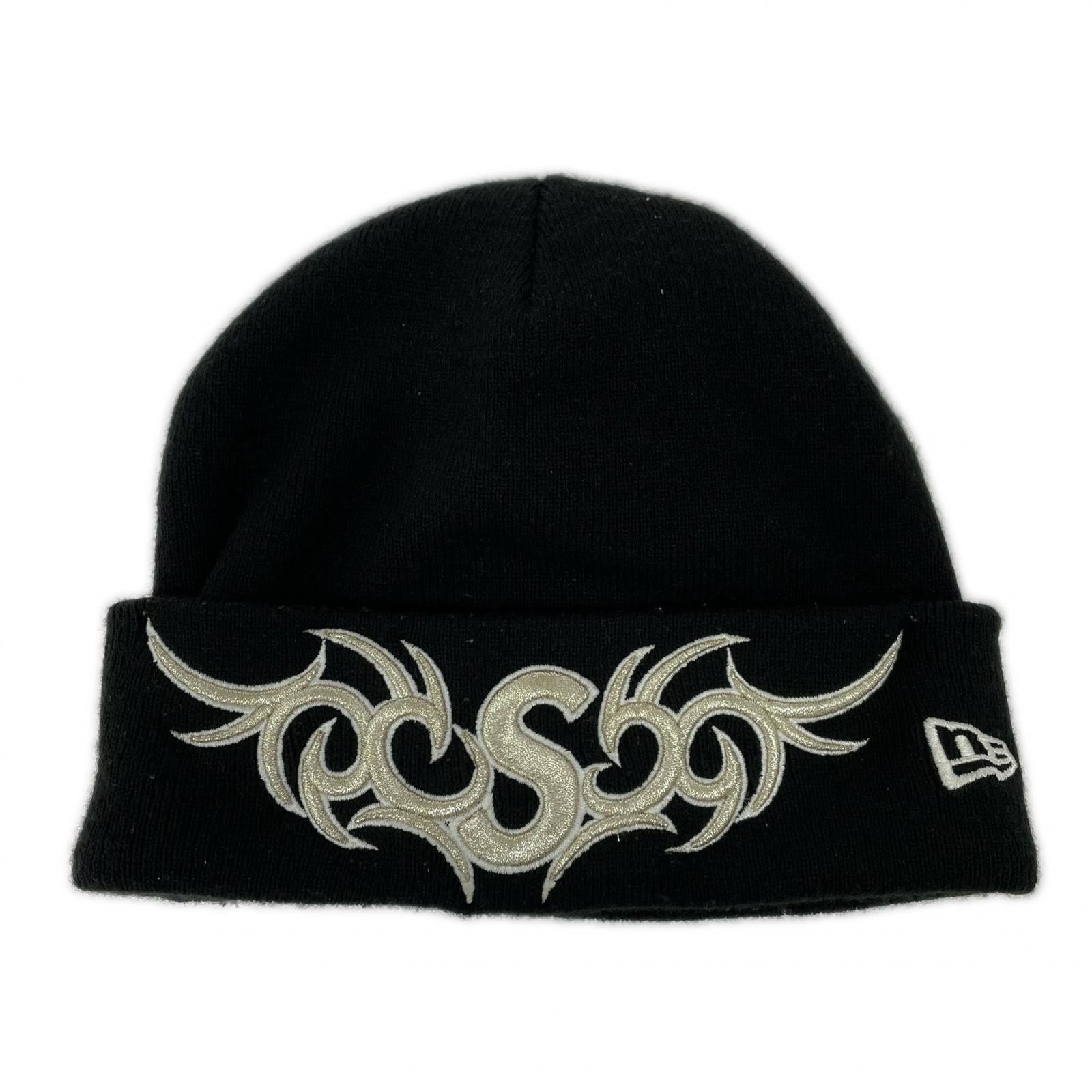キャップ new era tribal logo beanie ブラック