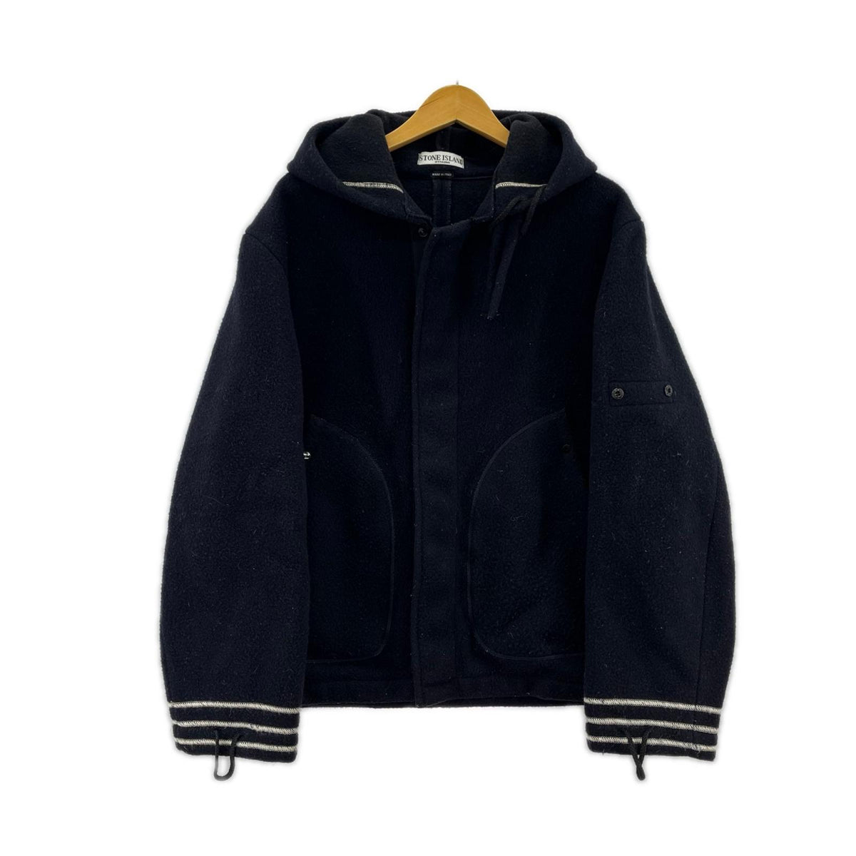 ジャケット 03AW WOOL HOODED JACKET M M ネイビー