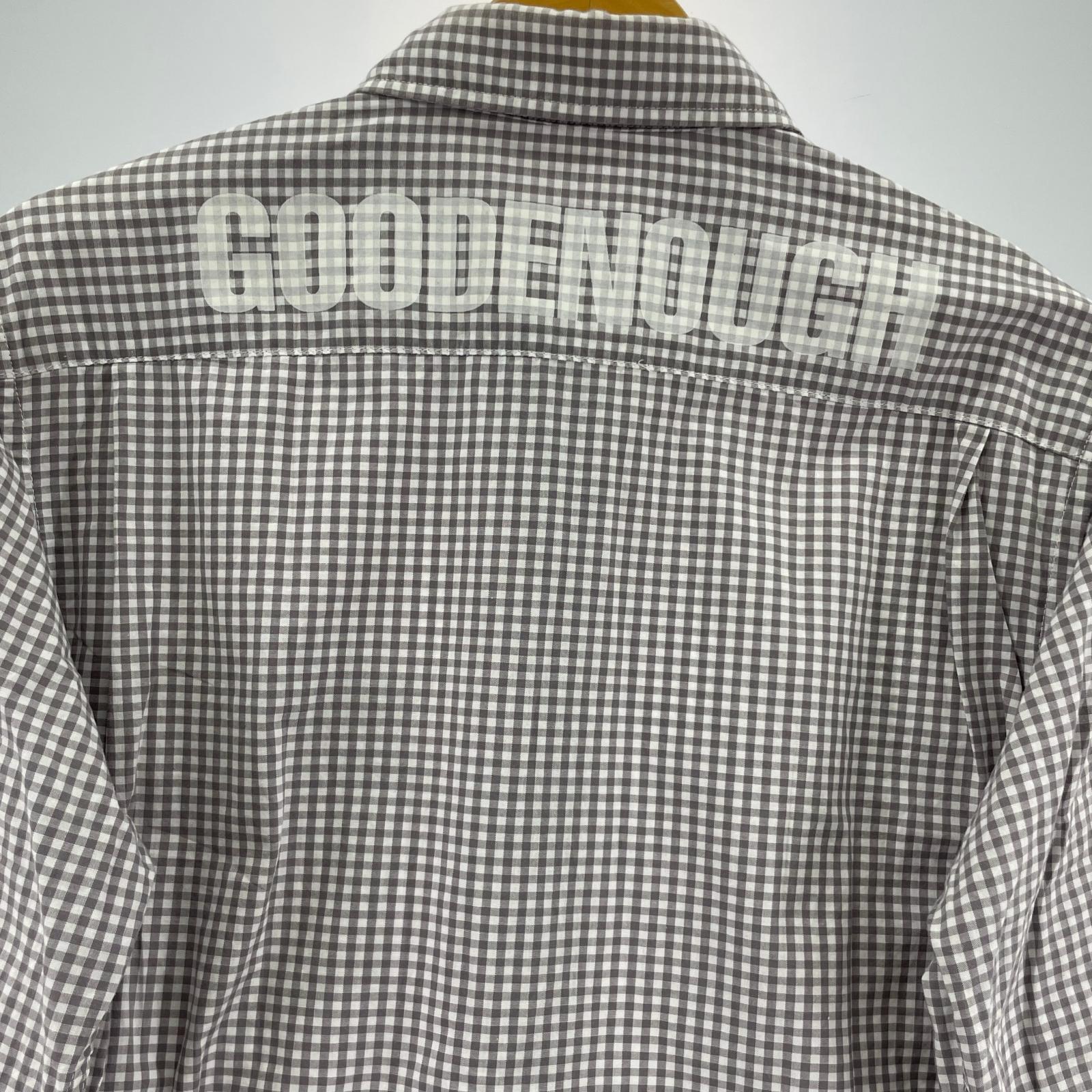 長袖シャツ GOODENOUGH バックロゴ ギンガムチェックシャツ S グレー S グレー