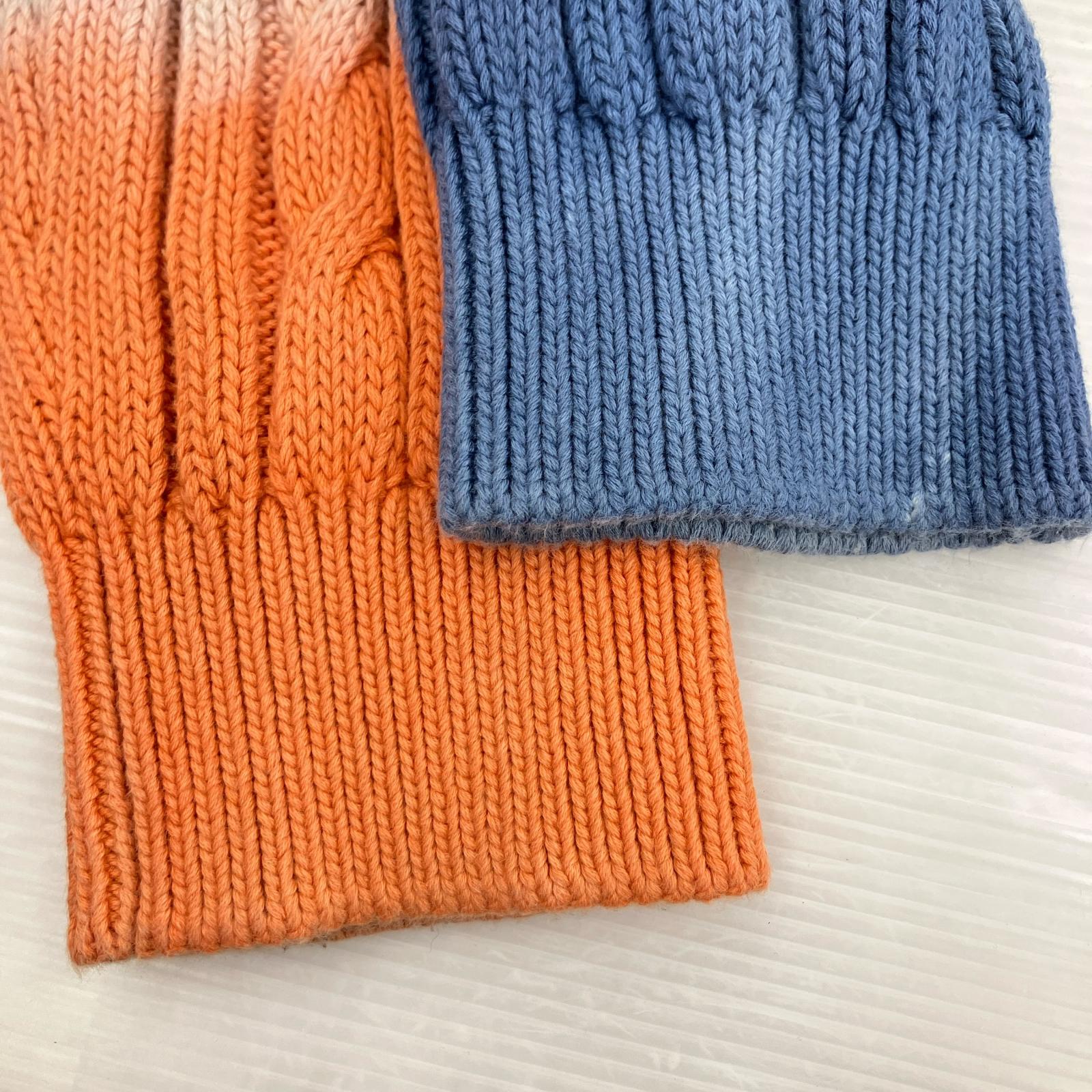 ニット タイダイ オレンジ青（L） L