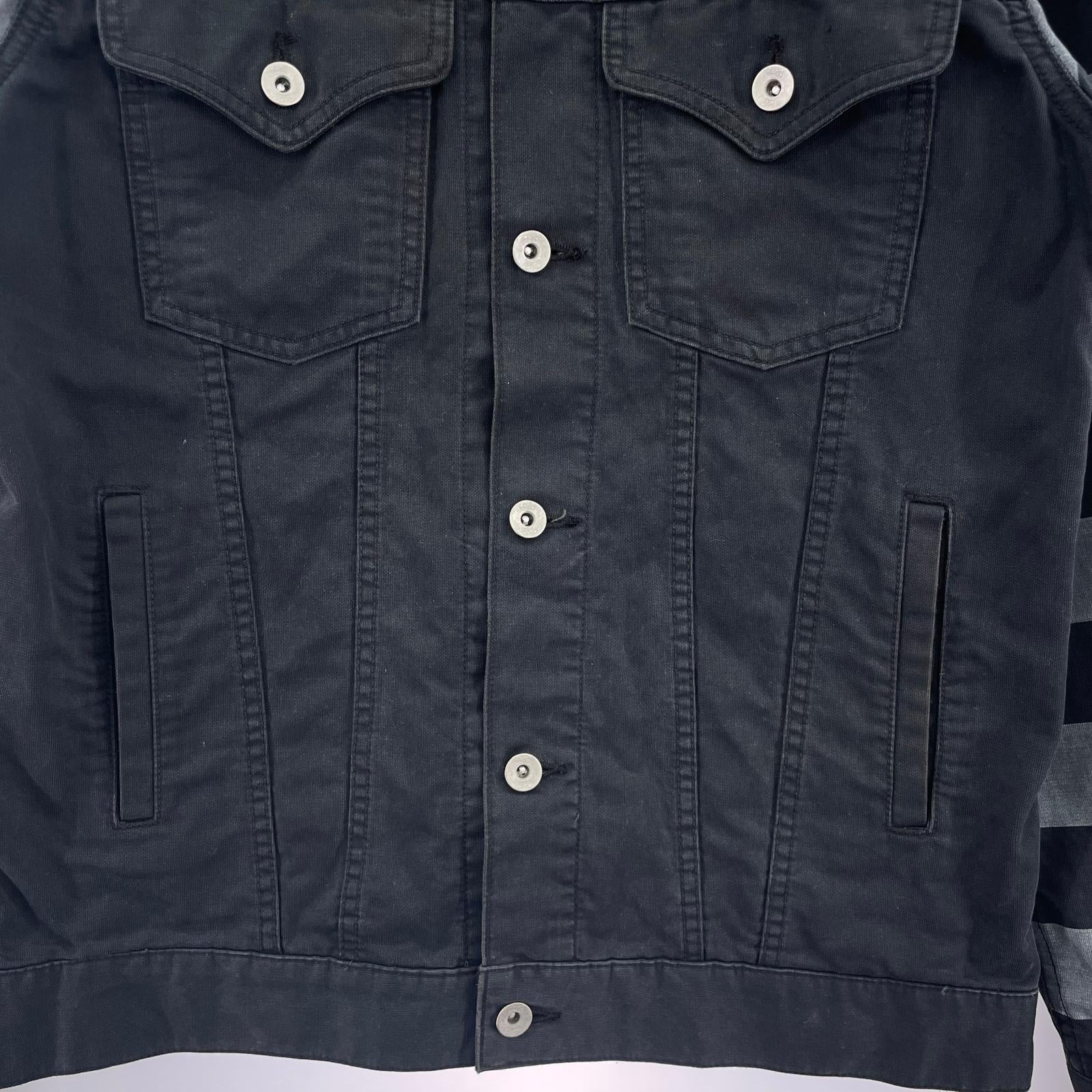 デニムジャケット STOCKMAN-P/C-JKT (M) 黒ボーダー M ブラック