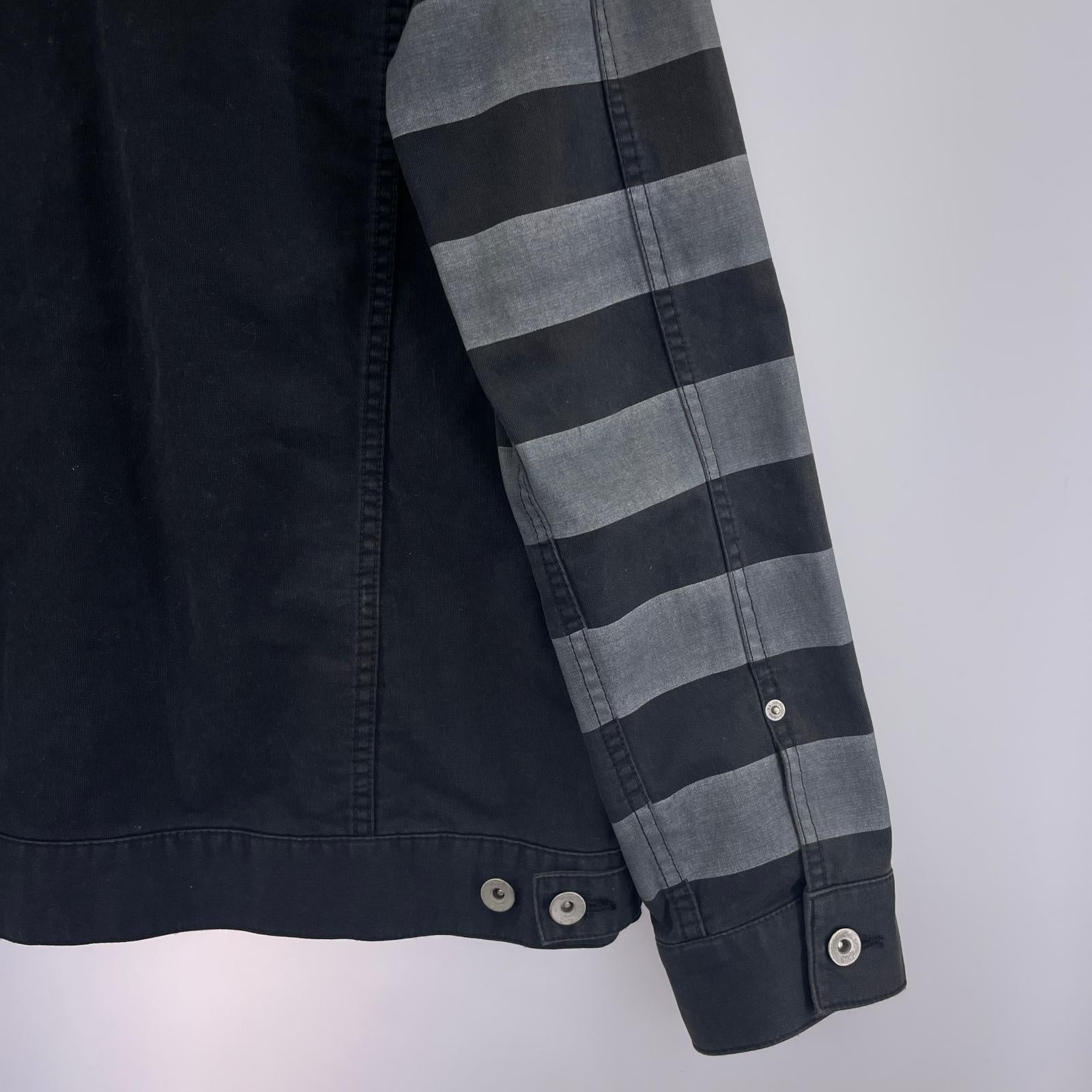 デニムジャケット STOCKMAN-P/C-JKT (M) 黒ボーダー M ブラック