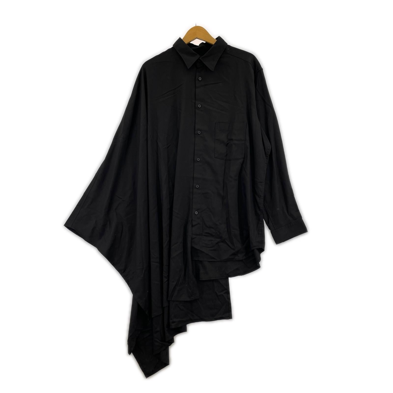 長袖シャツ Ground Y TR VIYELLA CAPE DOCKING SHIRT 3 3 ブラック