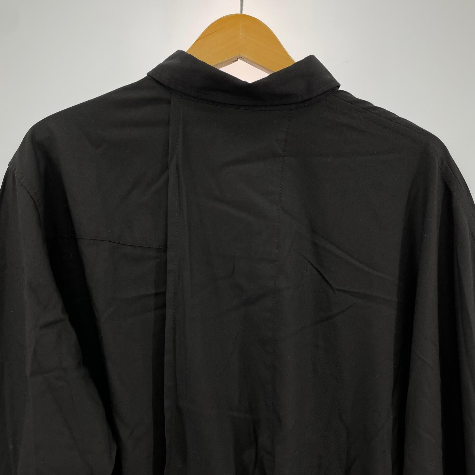 長袖シャツ Ground Y TR VIYELLA CAPE DOCKING SHIRT 3 3 ブラック