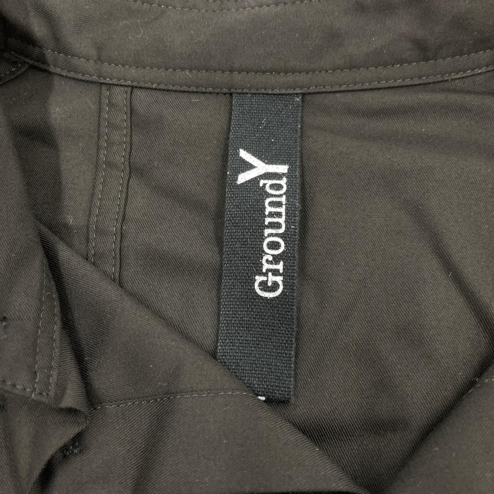長袖シャツ Ground Y TR VIYELLA CAPE DOCKING SHIRT 3 3 ブラック