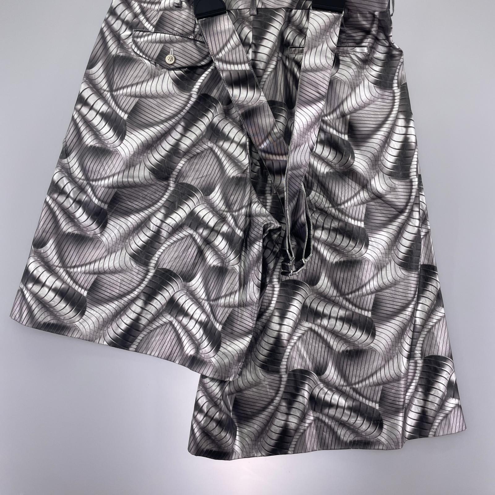ショートパンツ HOMME PLUS 21SS メタル アシンメトリー W36~ ブラック