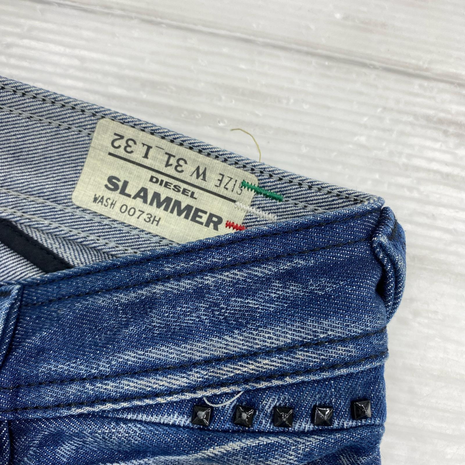 デニムパンツ SLAMMER スタッズ デニムパンツ　W35 31 ブルー