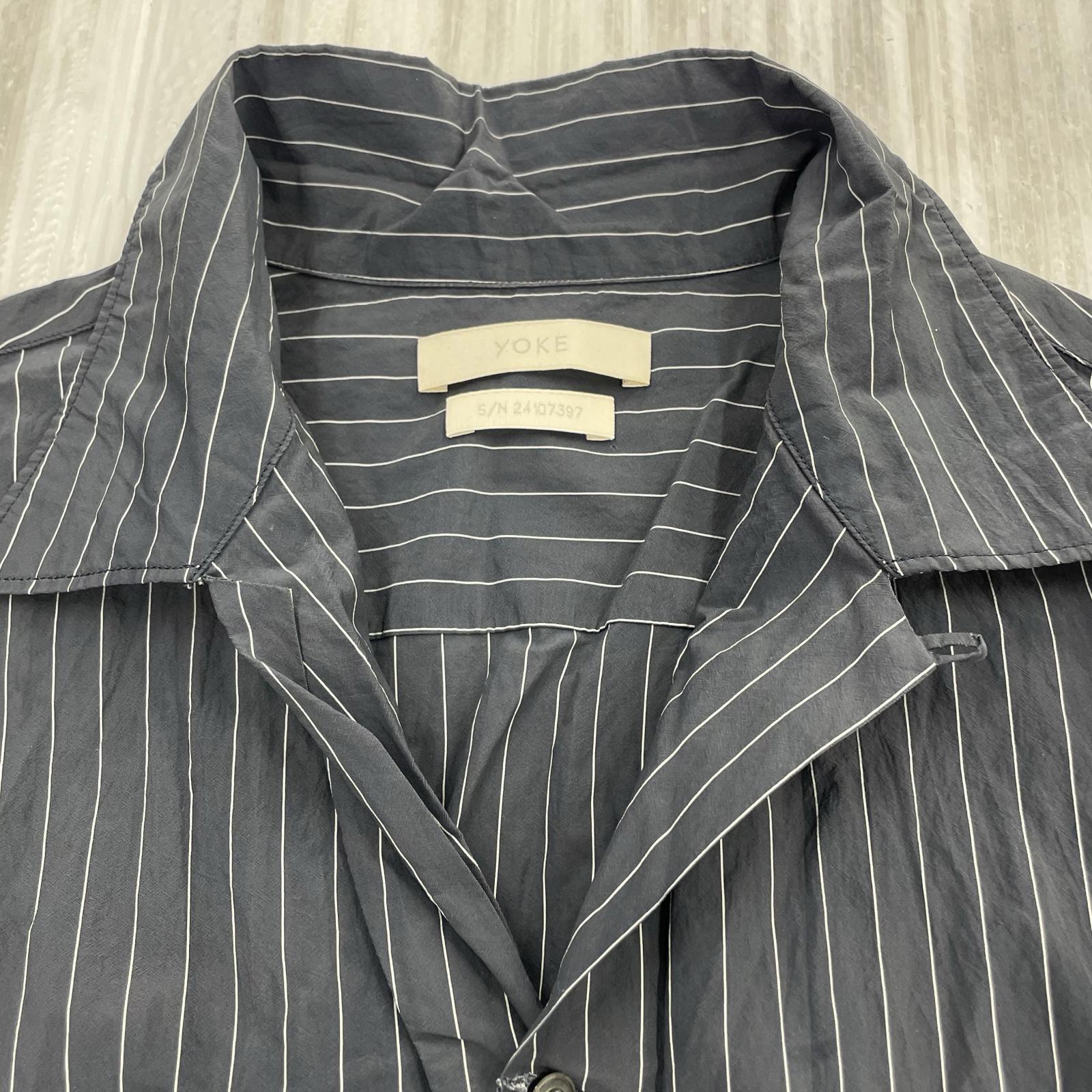 半袖シャツ YOKE 24SS NYLON STRIPE WIDE SHIRT 2 グレー グレー