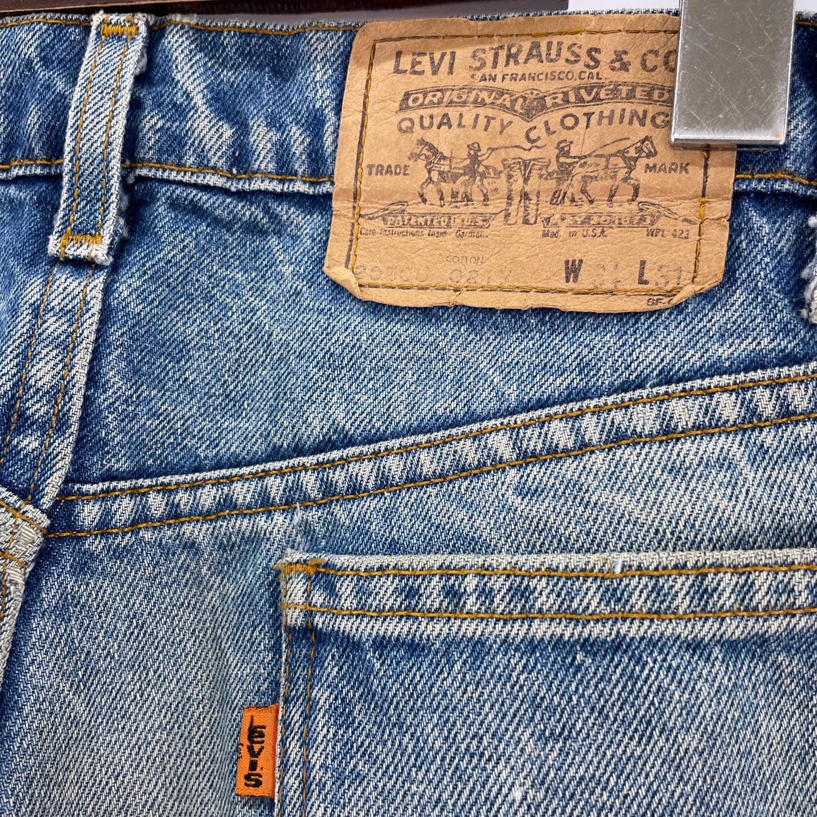 デニムパンツ Levi's USA製 505-0217 オレンジタブ 34 ブルー