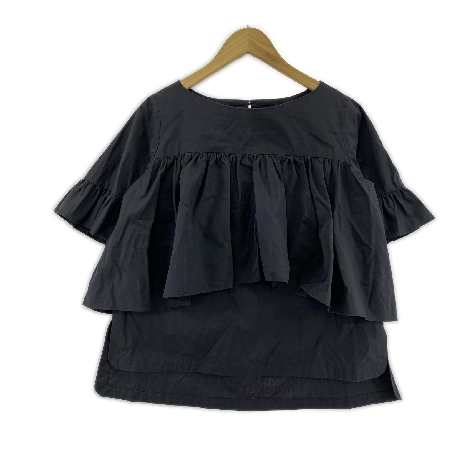半袖Ｔシャツ MW TOKYO/ペプラムブラウス/黒 36 ブラック