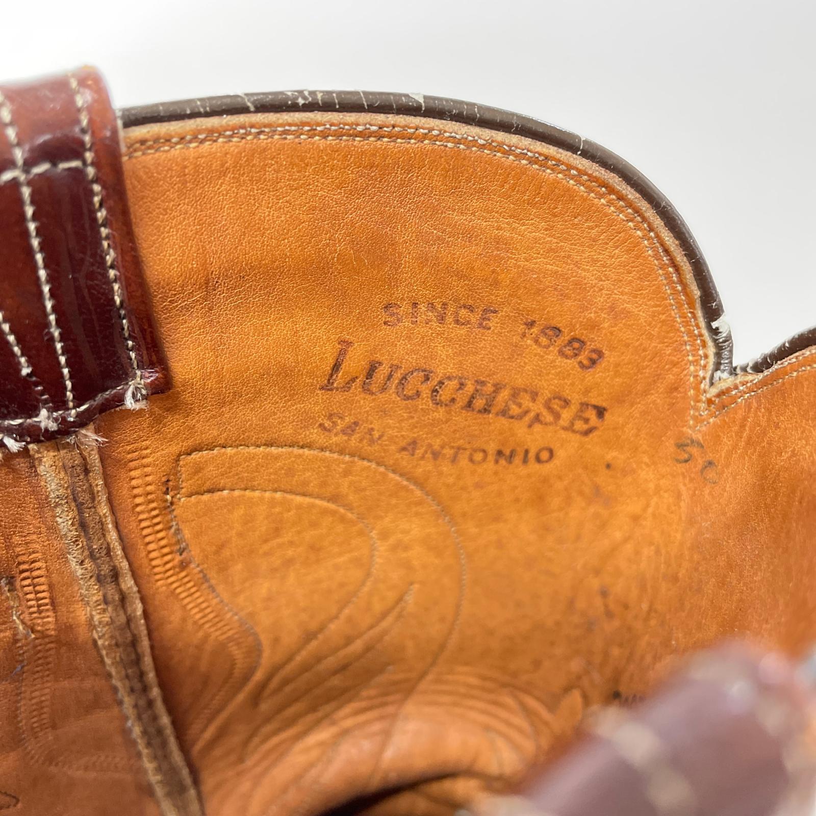 ブーツ LUCCHESE ウエスタンブーツ 9D ブラウン ブラウン