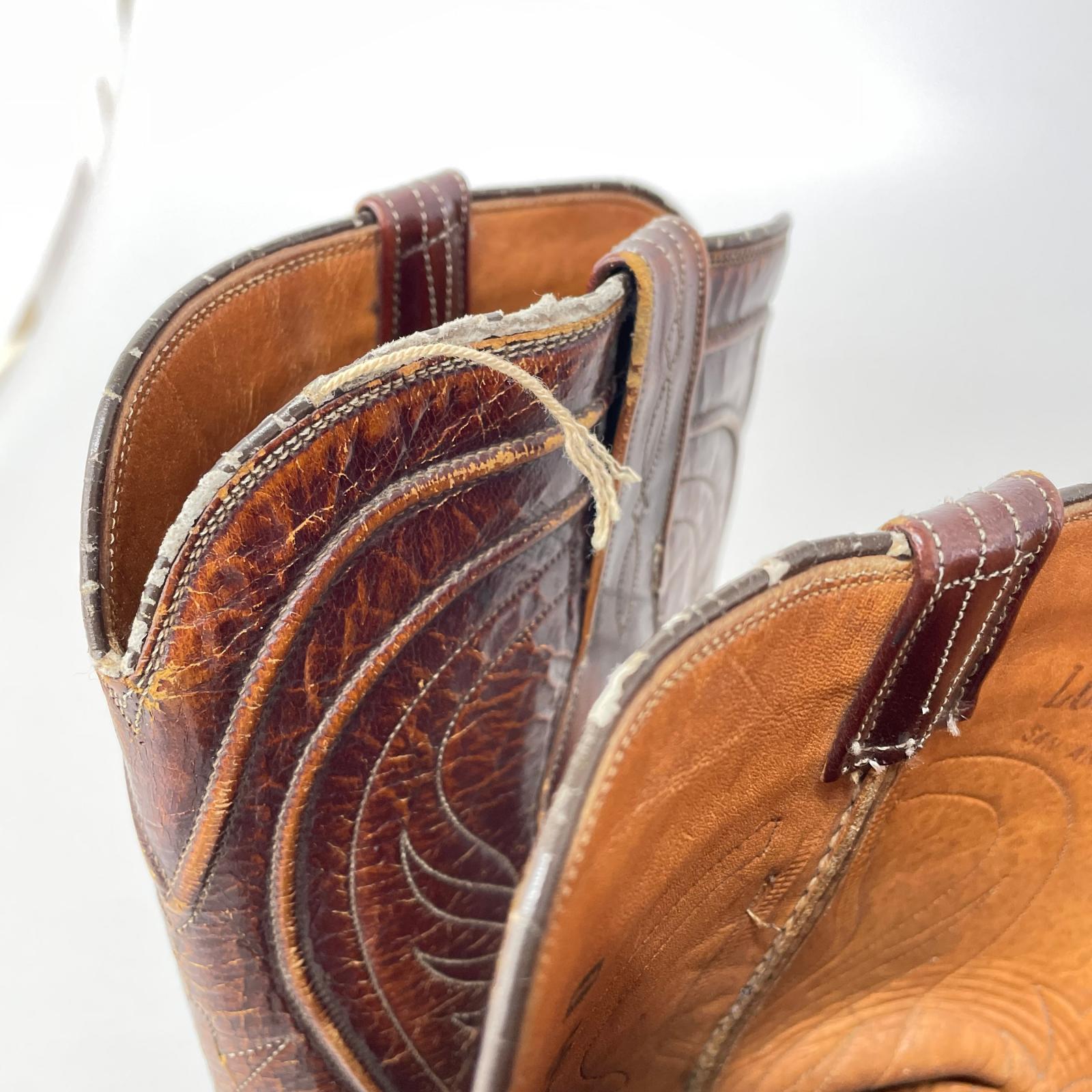 ブーツ LUCCHESE ウエスタンブーツ 9D ブラウン ブラウン