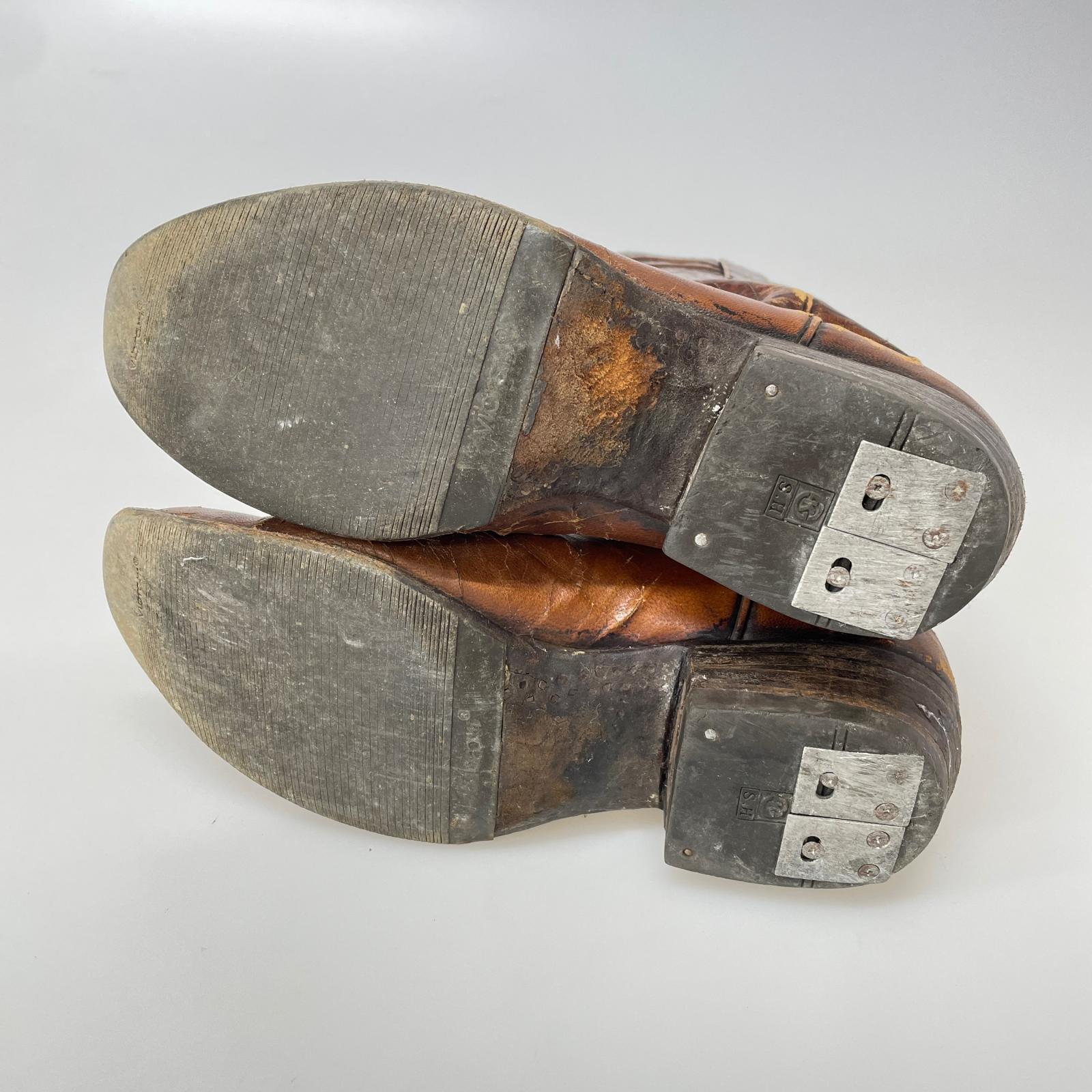 ブーツ LUCCHESE ウエスタンブーツ 9D ブラウン ブラウン