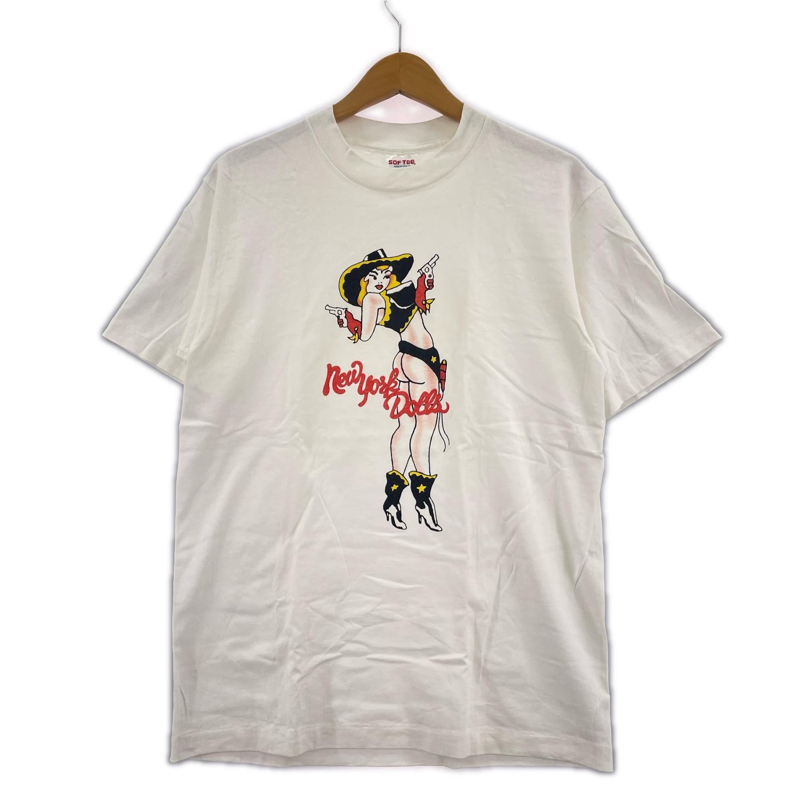半袖Ｔシャツ 90s New York Dolls USA製 バンドTシャツ (M) ホワイト M ホワイト