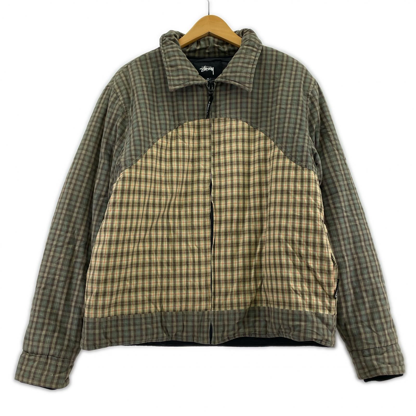 ジャケット STUSSY 中綿ジャケット チェックGR/YE M マルチカラー