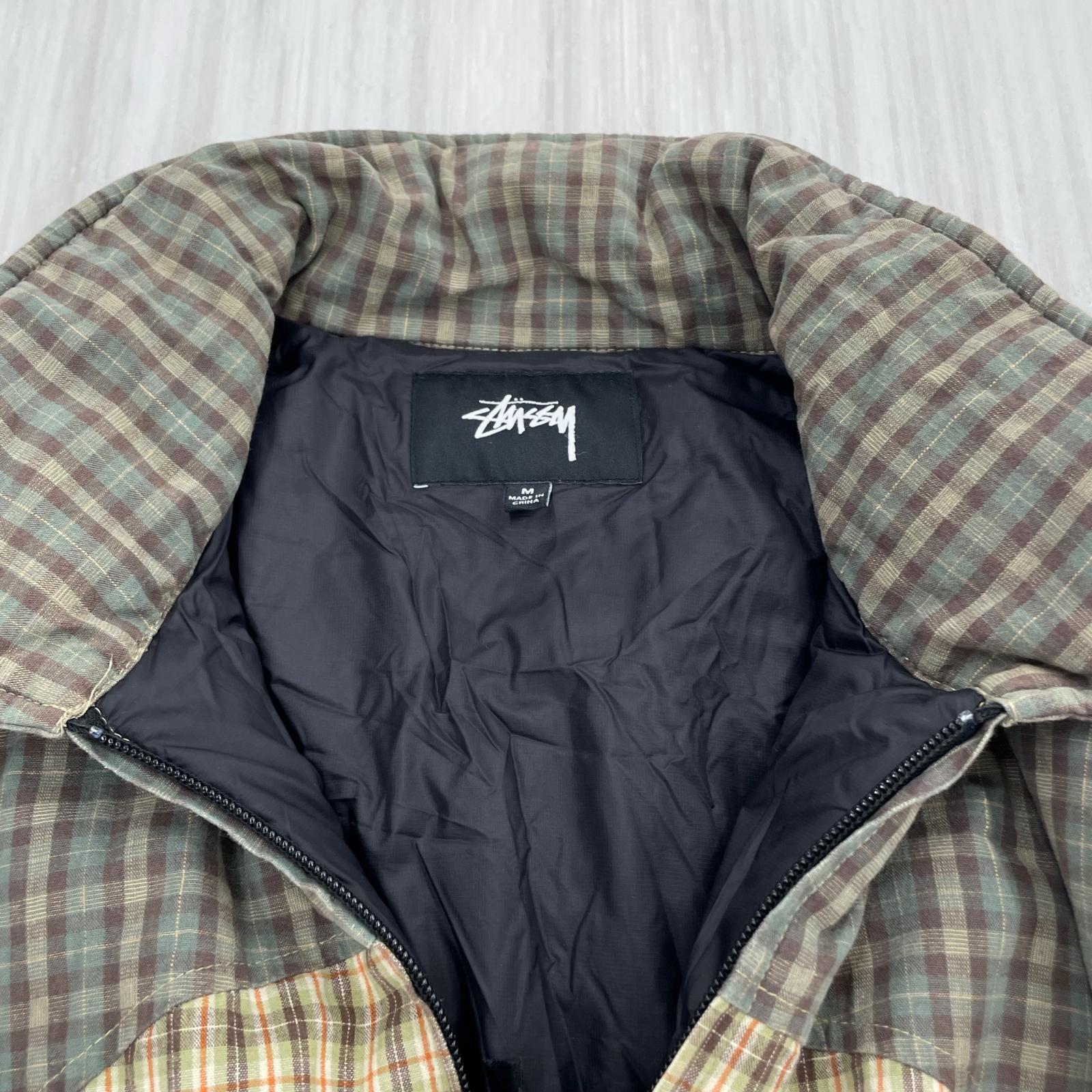 ジャケット STUSSY 中綿ジャケット チェックGR/YE M マルチカラー