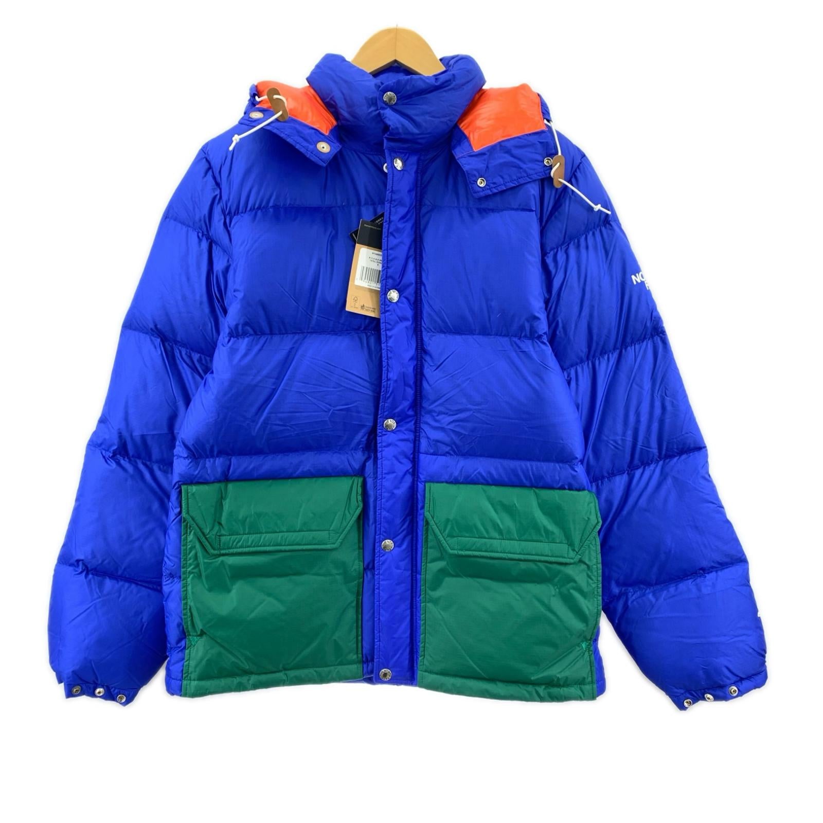 ダウンジャケット COLOR BLOCK SIERRA PARKA 青 S ブルー
