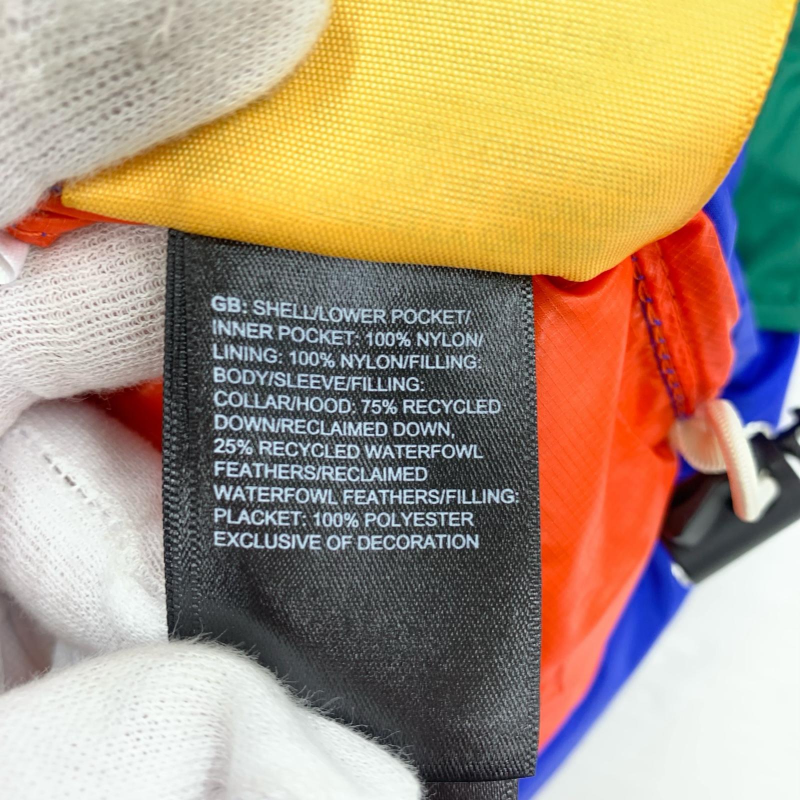 ダウンジャケット COLOR BLOCK SIERRA PARKA 青 S ブルー
