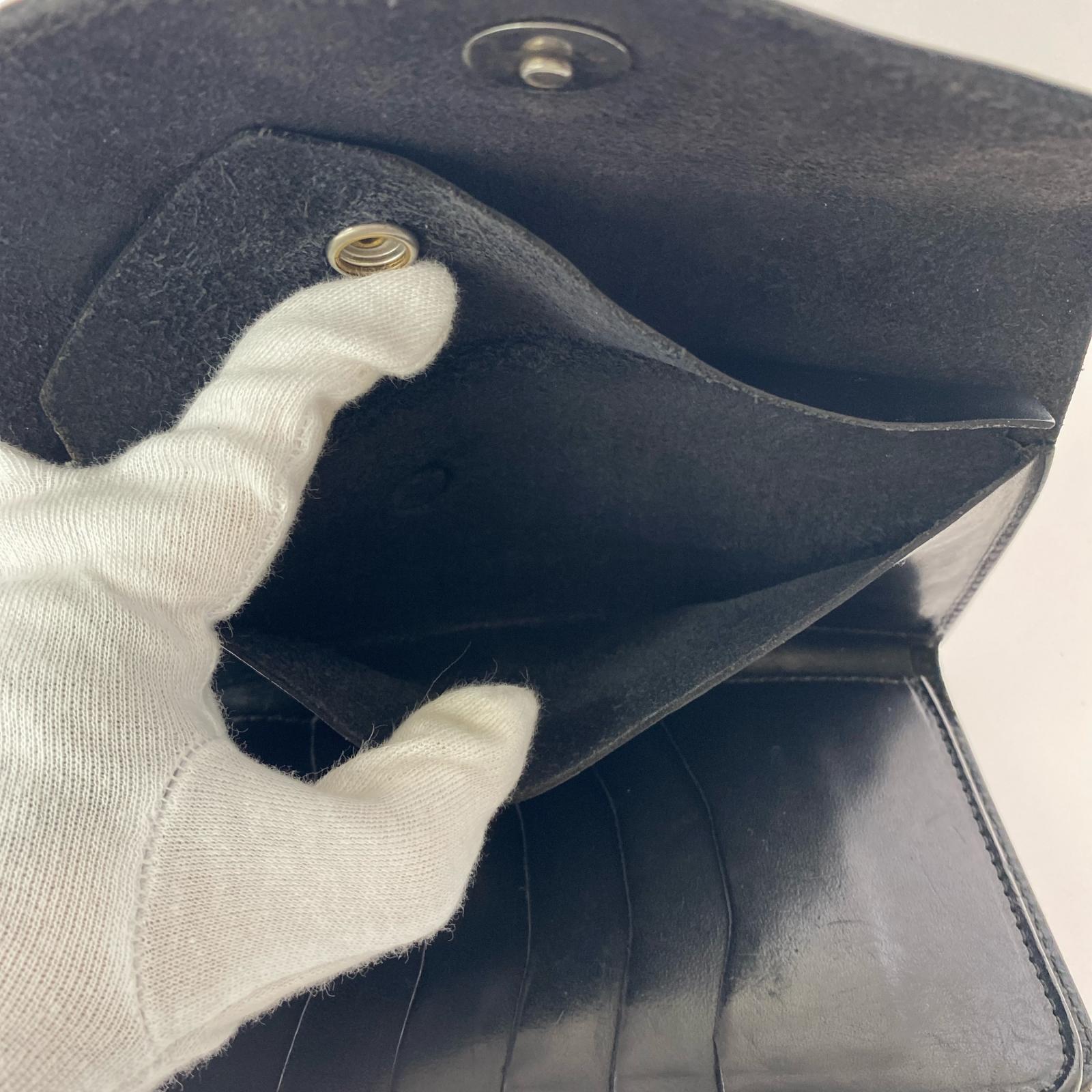 コンパクトウォレット スタッズ レザー 三つ折り財布 ブラック
