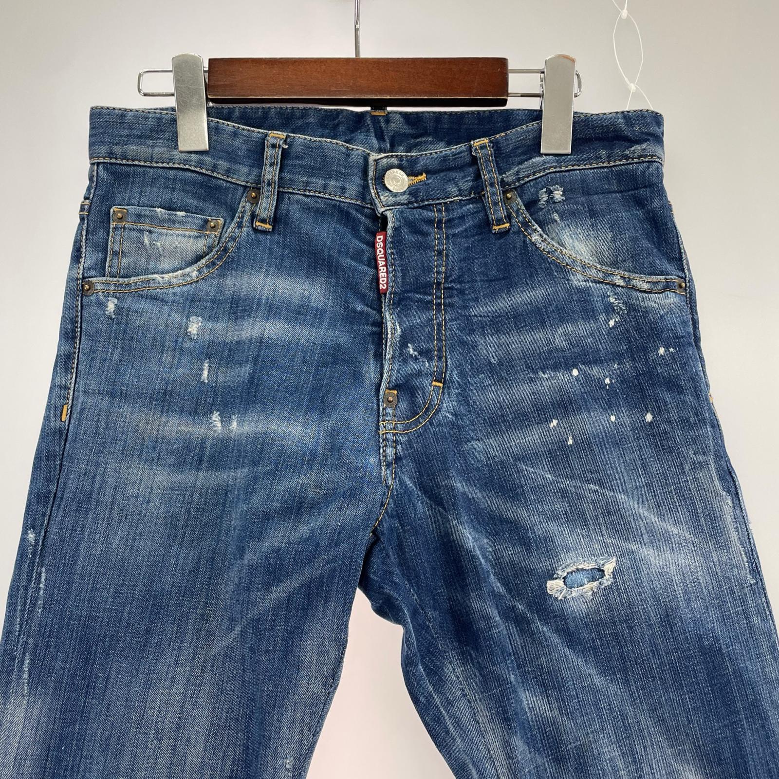 デニムパンツ Cool guy wash ペイント加工 (42) 42 ブルー