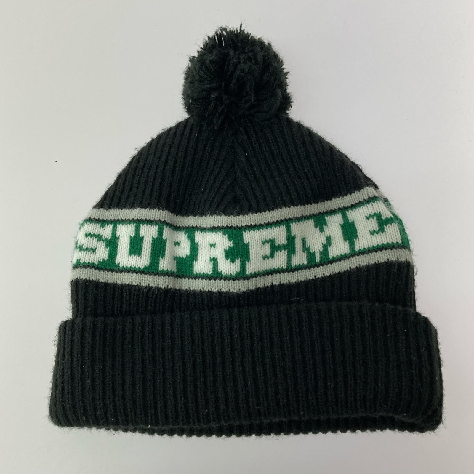 ニットキャップ Big Stripe Beanie ブラック