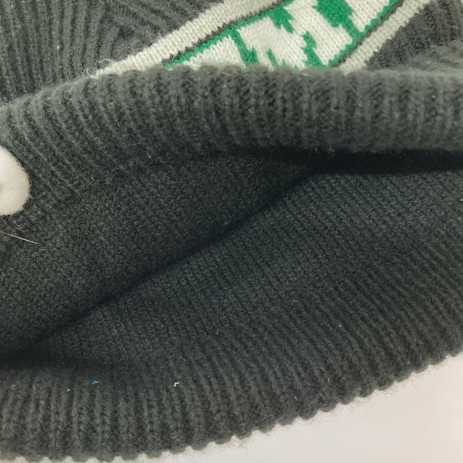 ニットキャップ Big Stripe Beanie ブラック