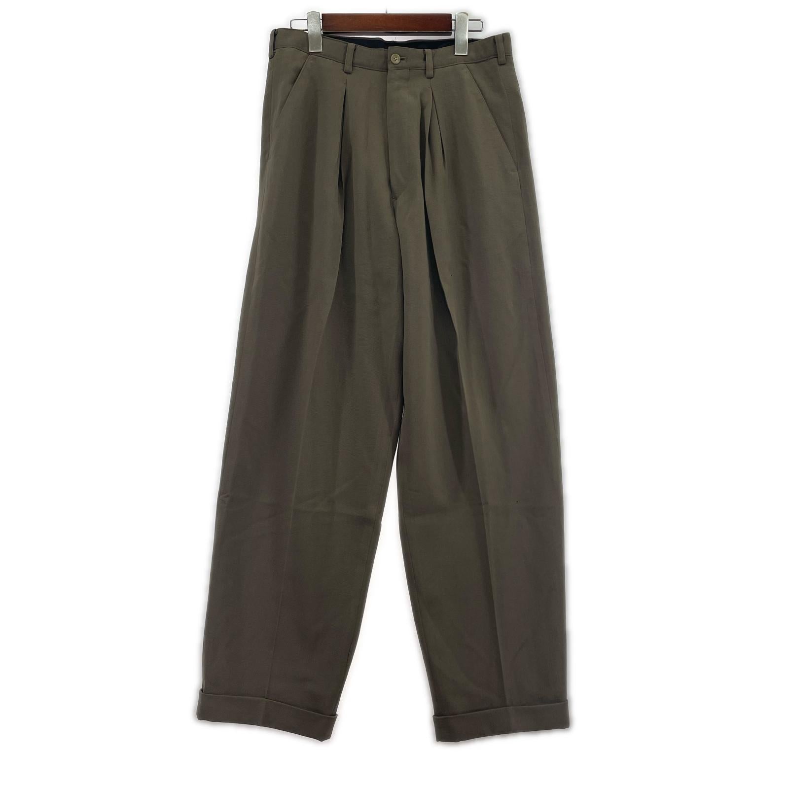 パンツ Y's 80s頃 スラックス オリーブ M