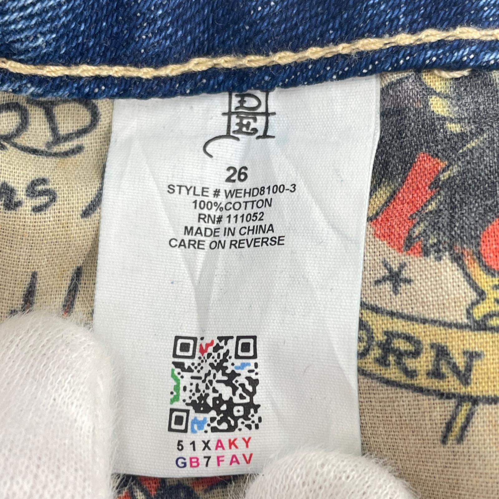 デニムパンツ Ed Hardy バックプリントデニムパンツ サックス 26